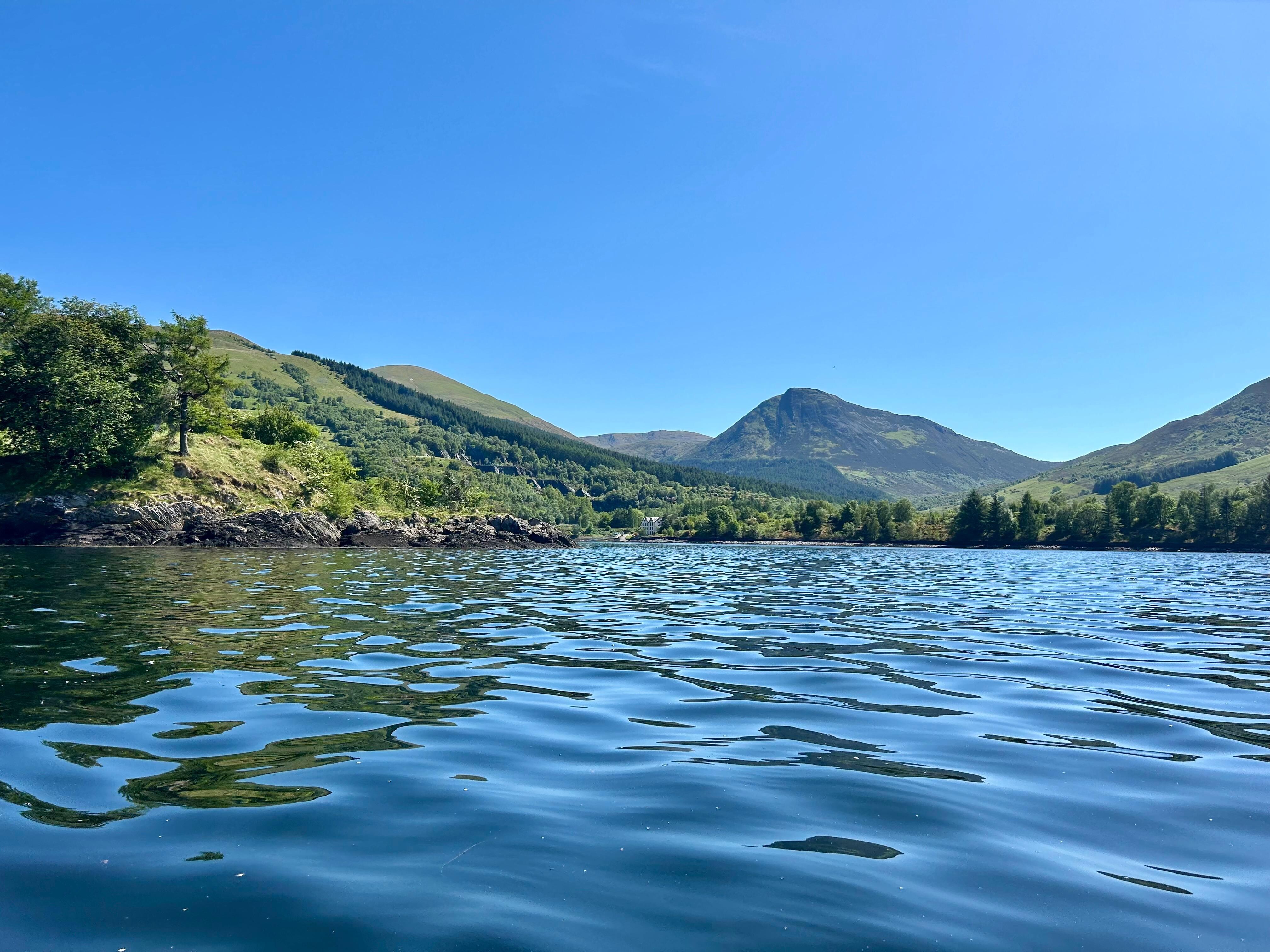 On the loch in a kayak