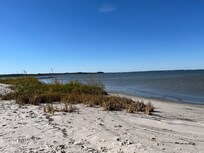 Take a walk through the woods and you’ll reach this beautiful beach at James Farm.
