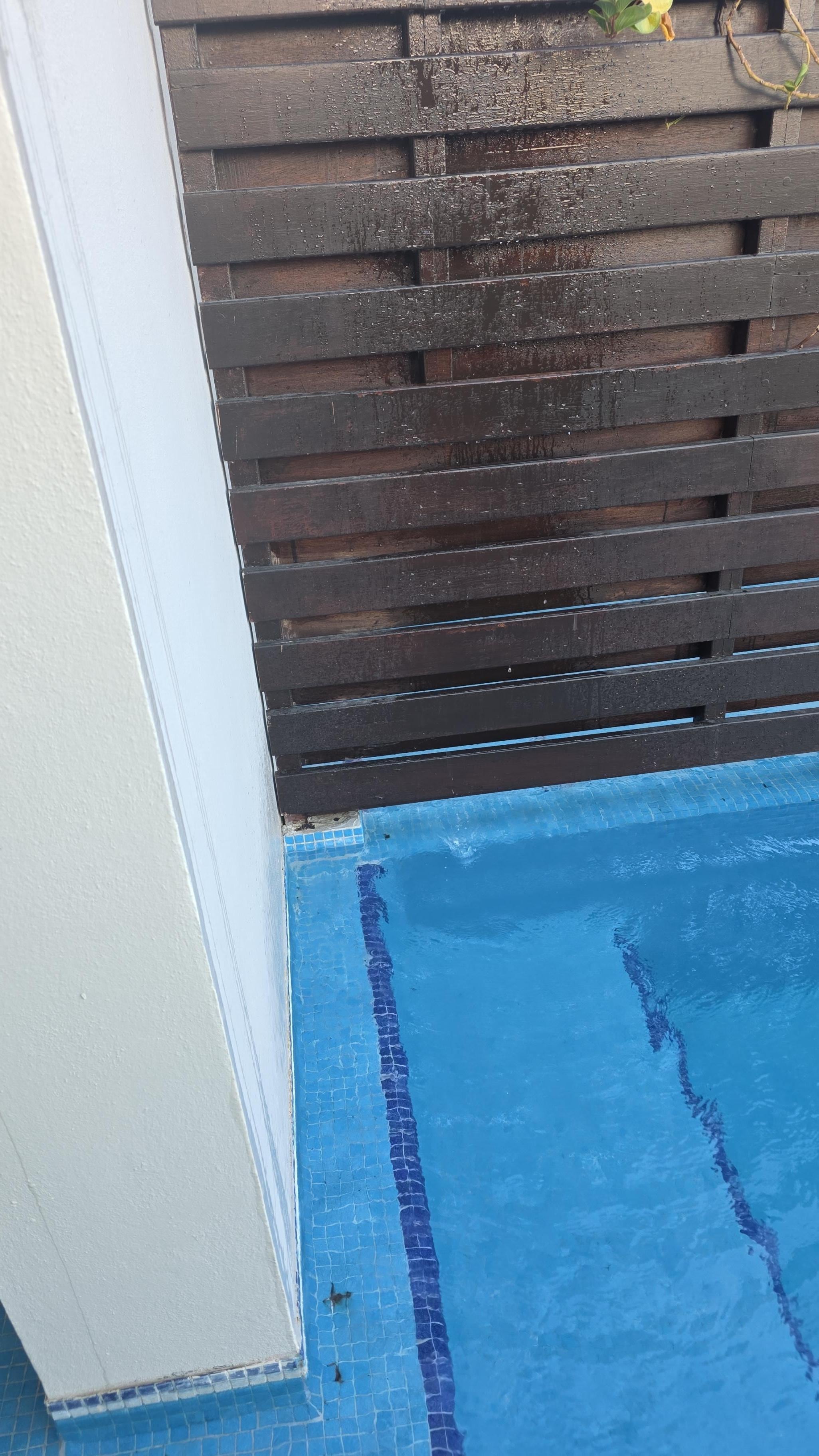 Weird water flowing down from 3 stories up into room pool