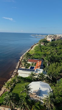 View of the beach from balcony
