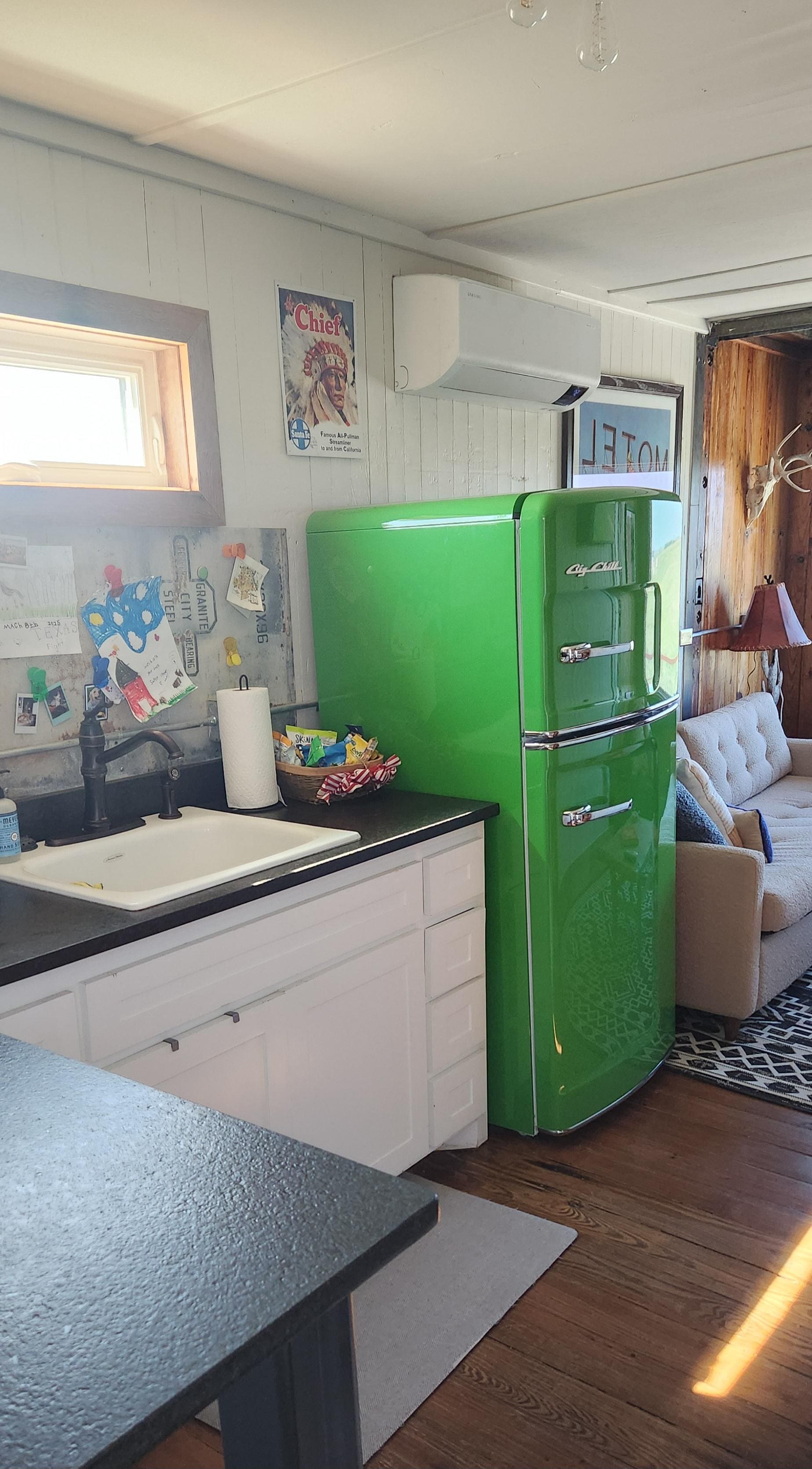 Kitchen with snacks/water