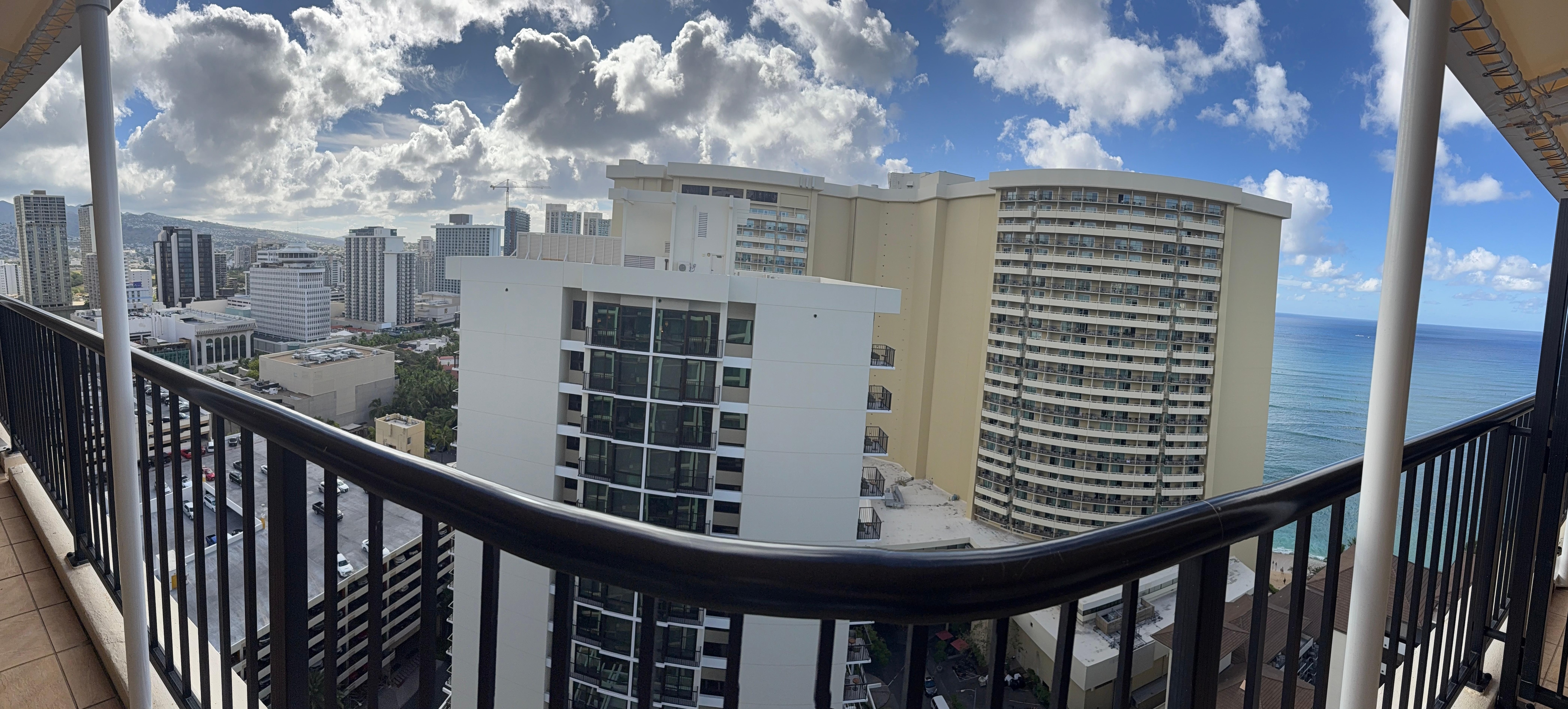City and ocean view from lanai