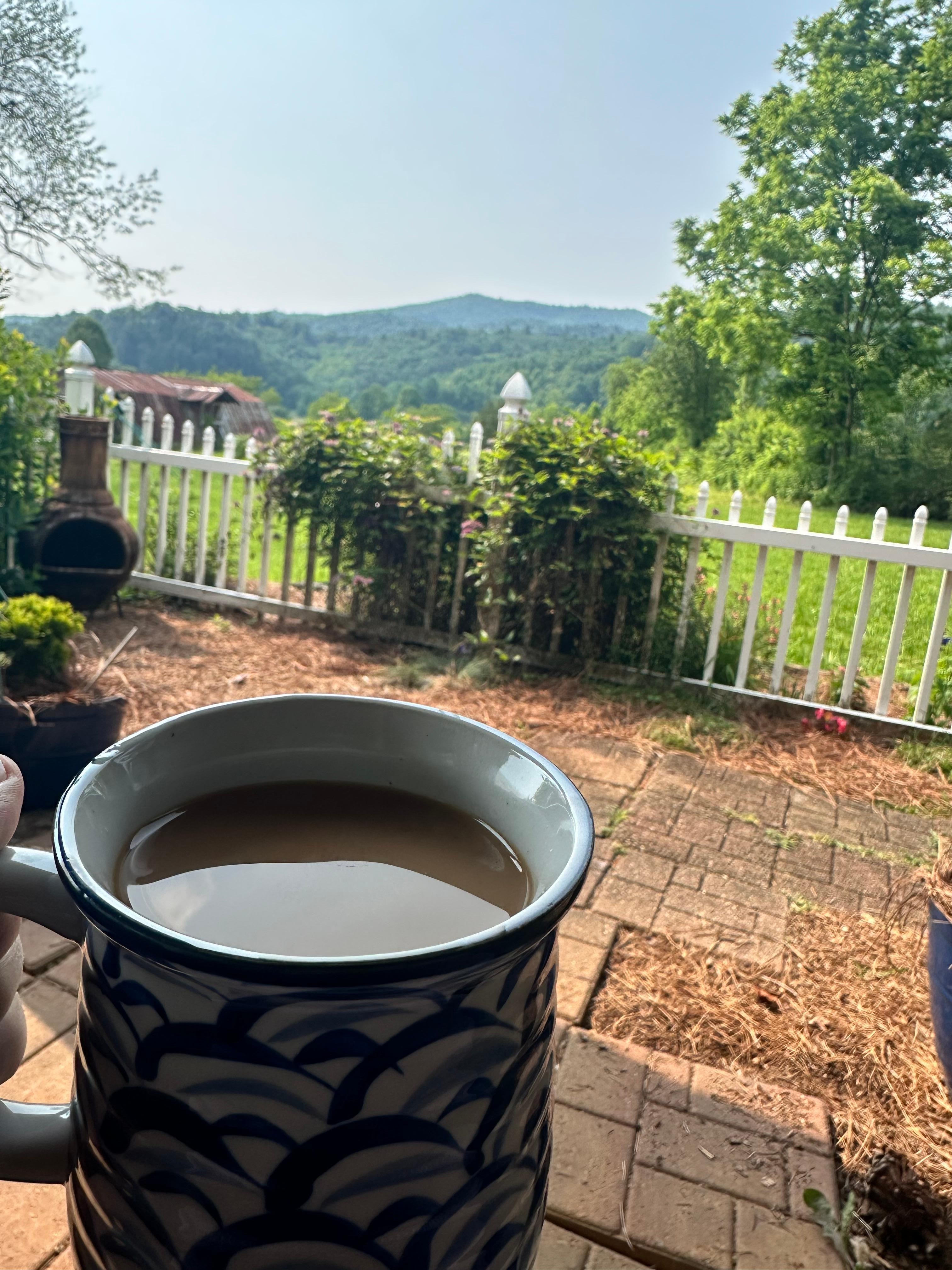 Coffee in the mornings with the wonderful view!! 