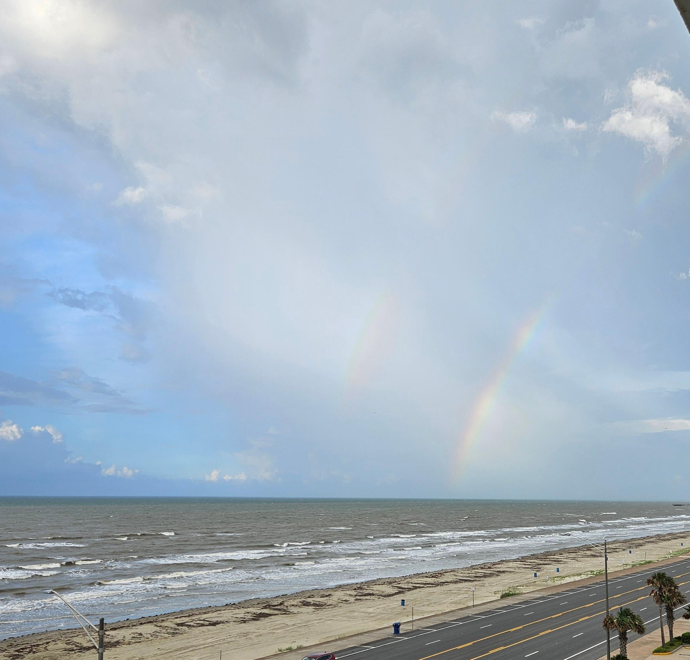 Double rainbow viewed from the balcony.