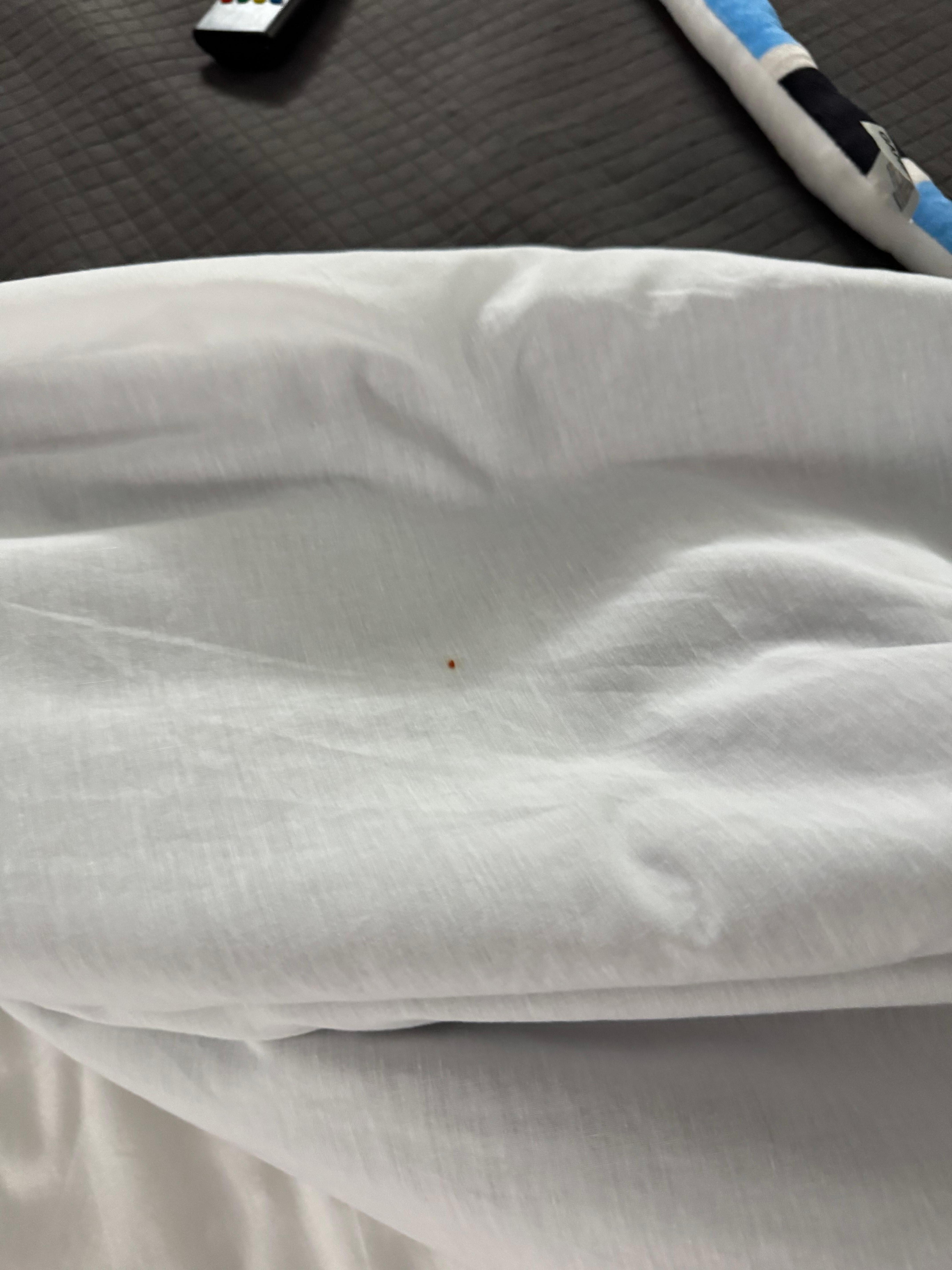 Stain on flat sheet