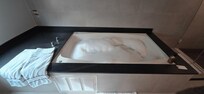 A wonderful whirlpool bathtub that fits two! Wonderful.