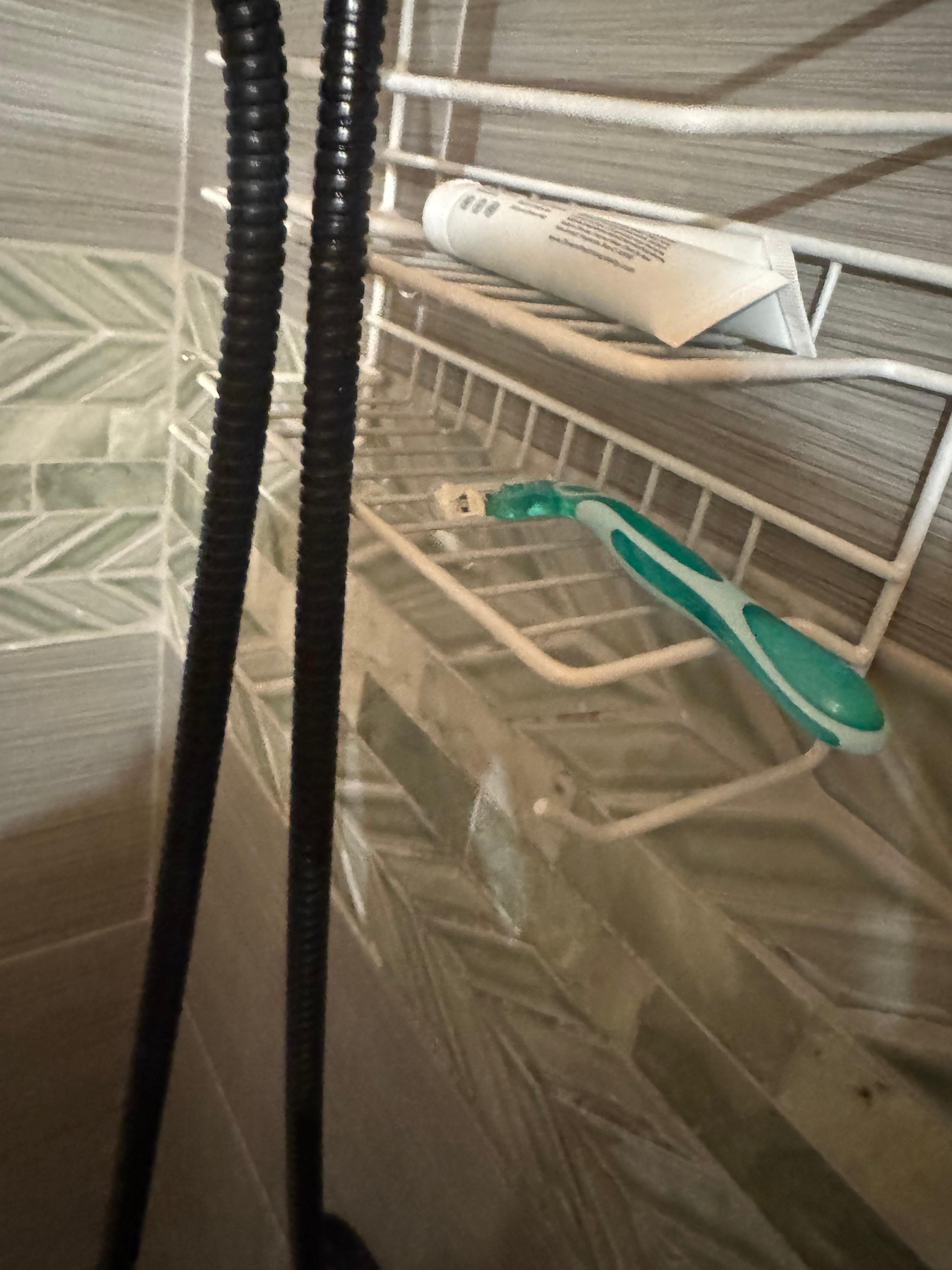 Used toiletries left in shower