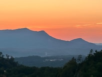 Sunset over Bluff mountain from the deck