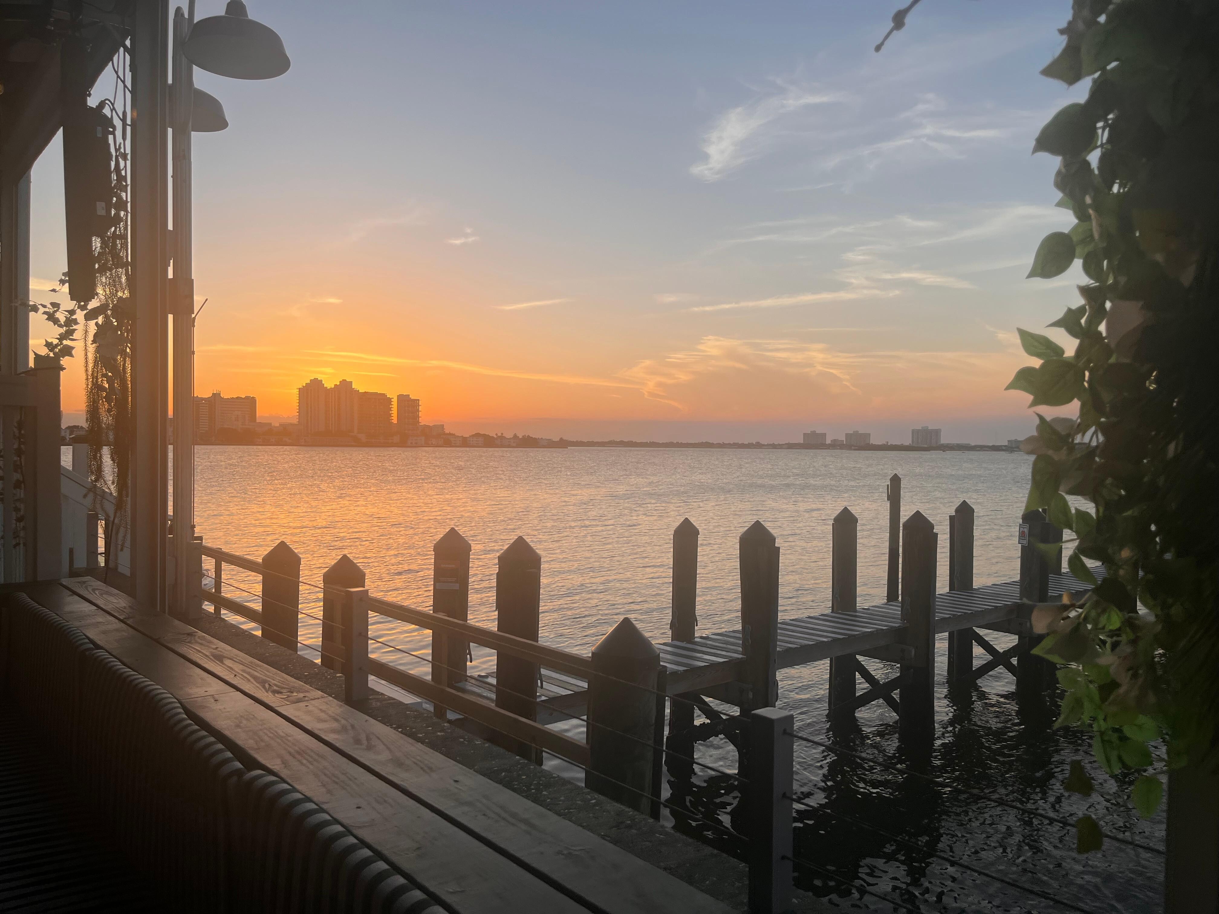 Sunset view from the restaurant downstairs!!