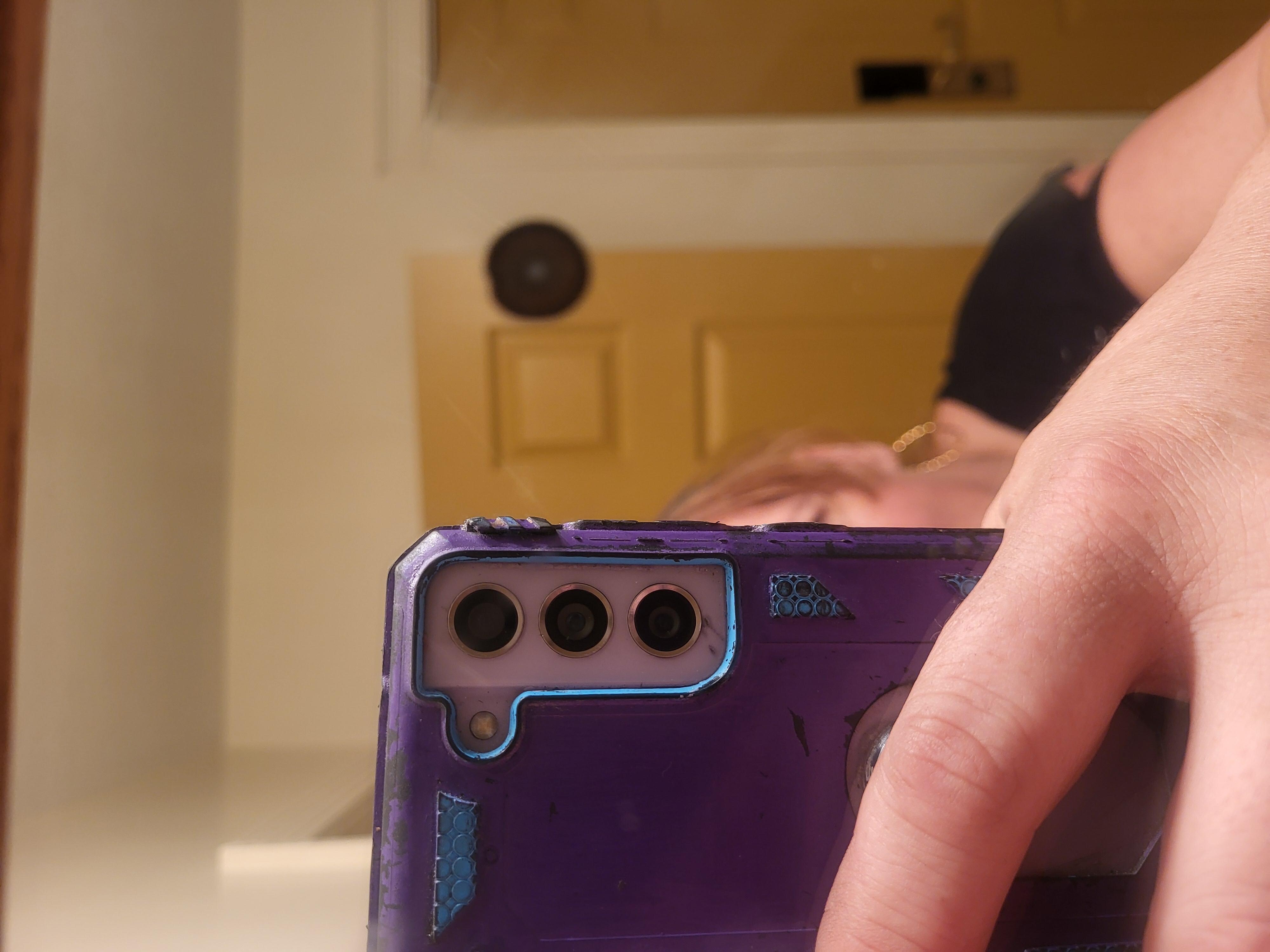 Took us an hour of analyzing this mark in the mirror to feel confident it wasn't a camera. Creepy