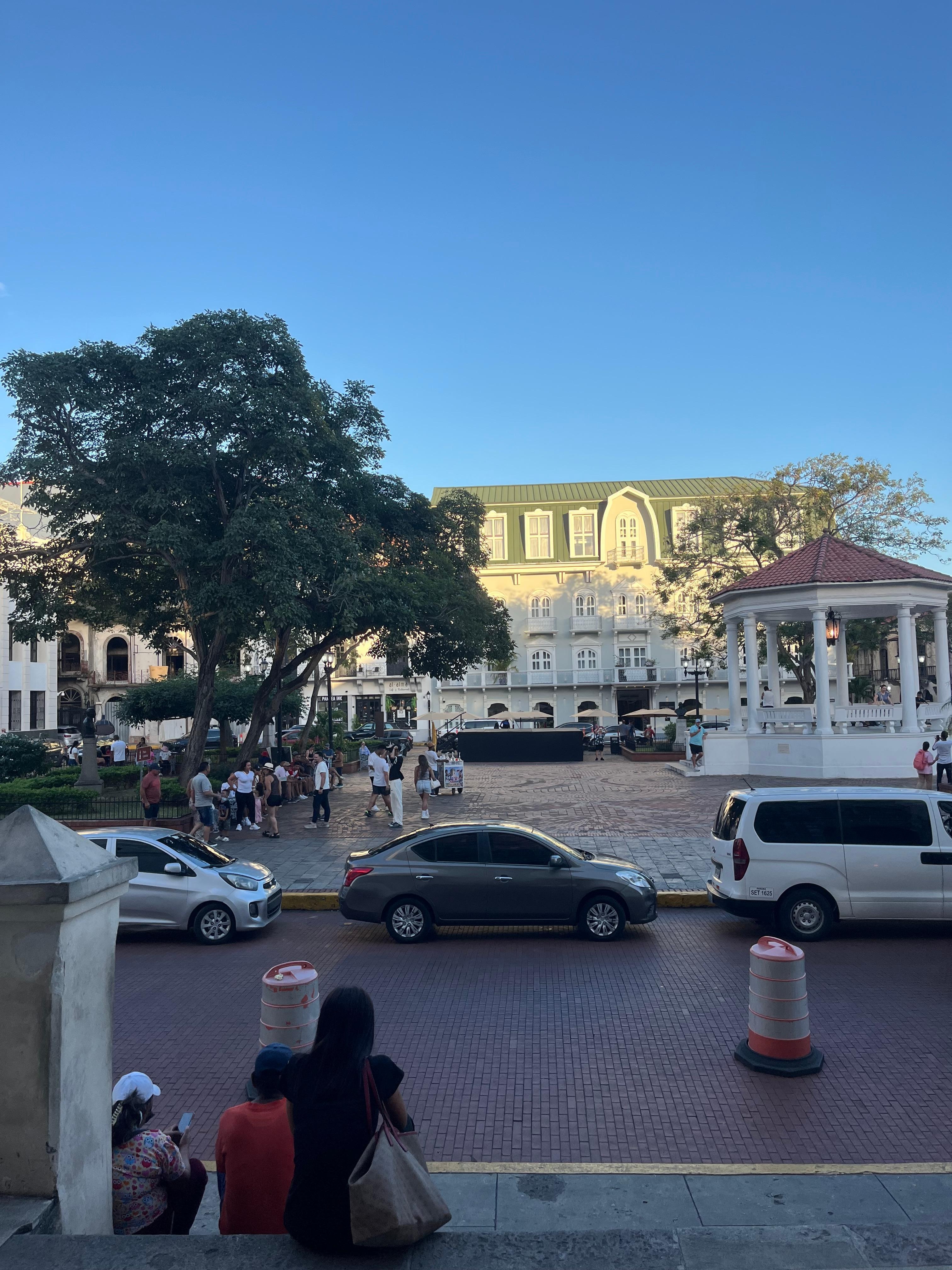 The square was a hub of activity. Traffic is terrible/ do not take a csr