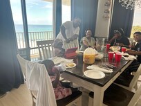 Family eating breakfast