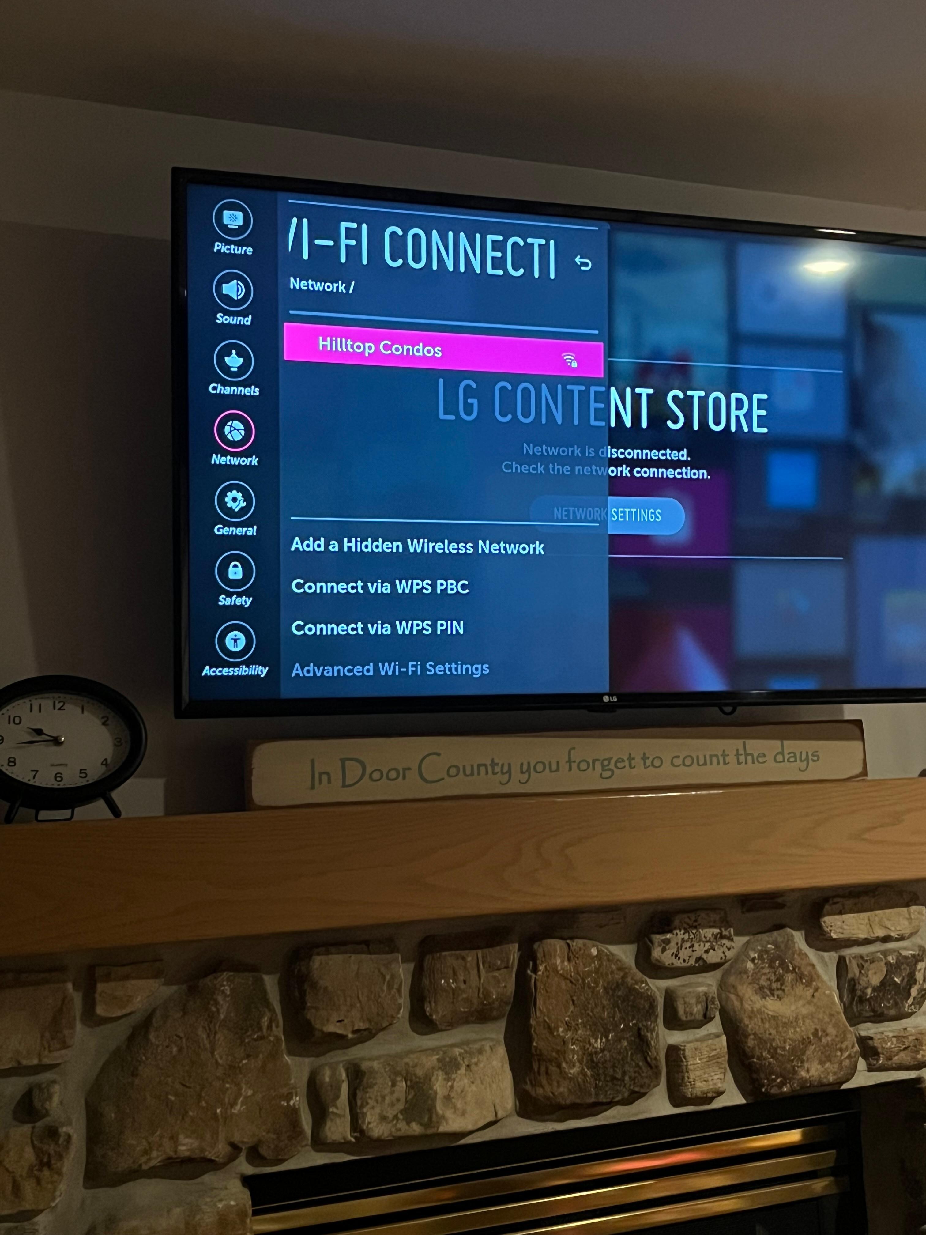 No Internet for the TV to connect to!!