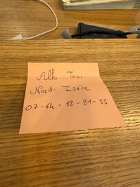 Phone number of the taxi “company” that seems to be the only way you’re able to get around. Very expensive and very inconvenient.