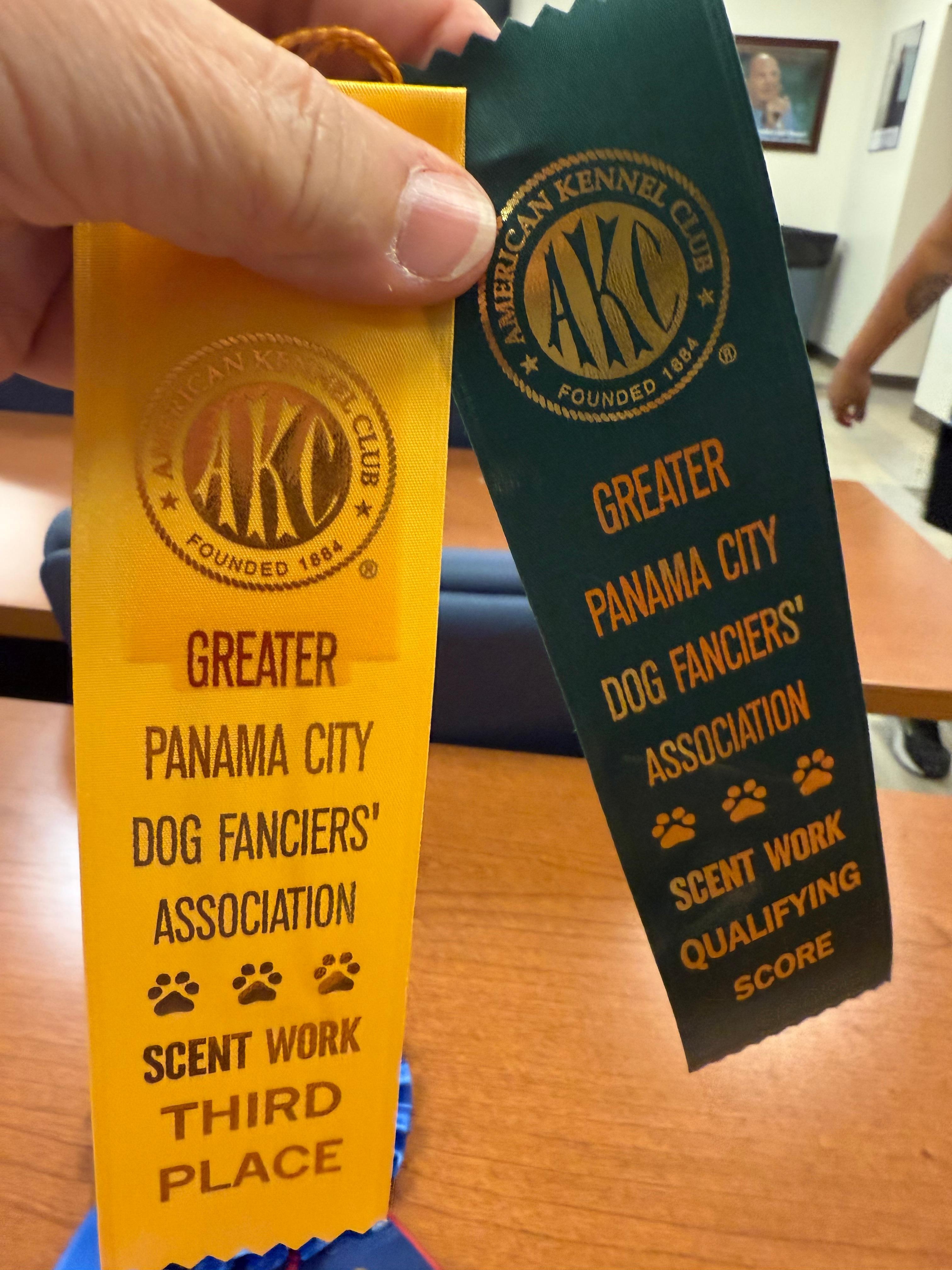 Glory’s third place ribbon!