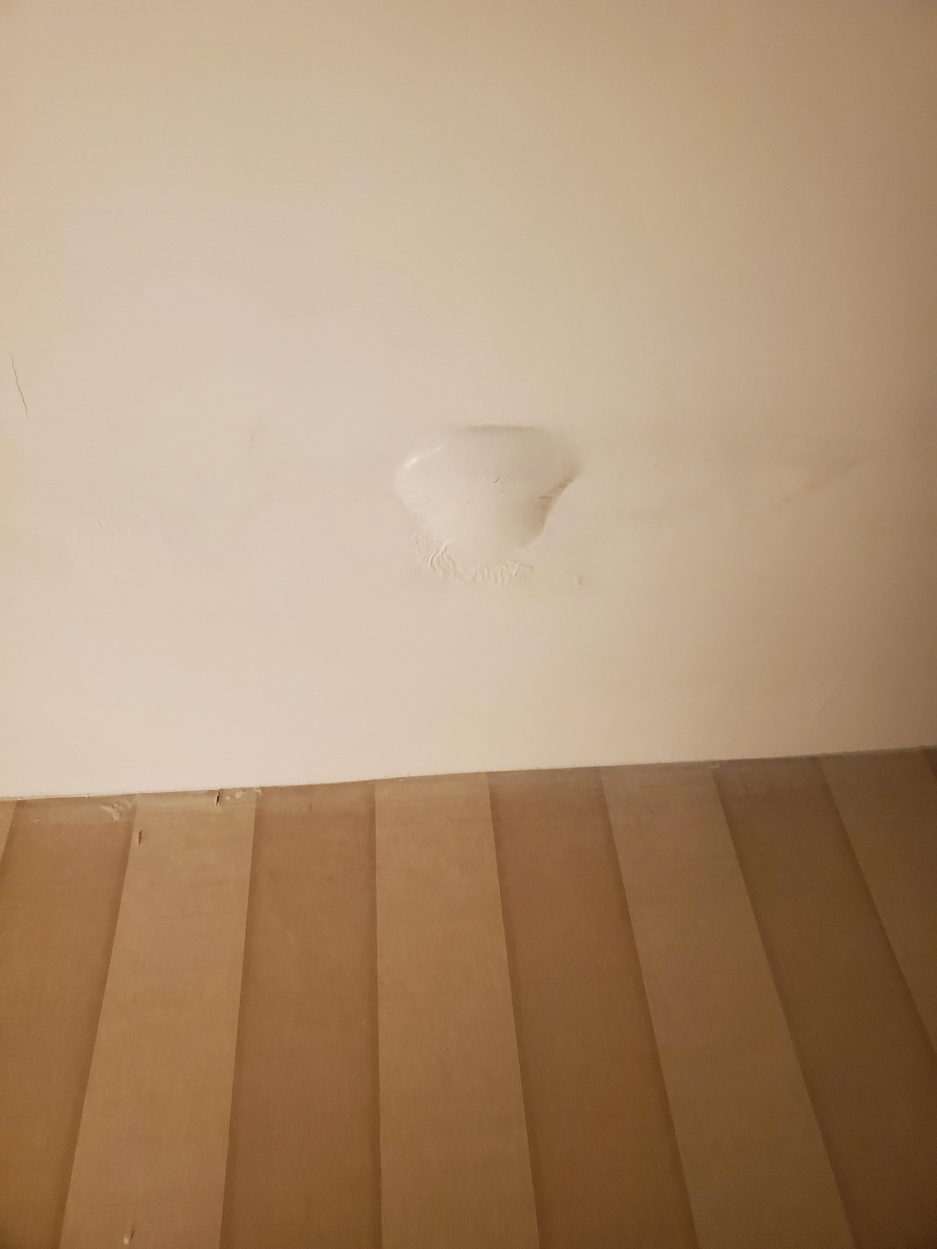 This was the only problem I had on my trip. Its an intermittent water leak over the desk/table in my room.