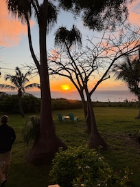 Backyard sunset view