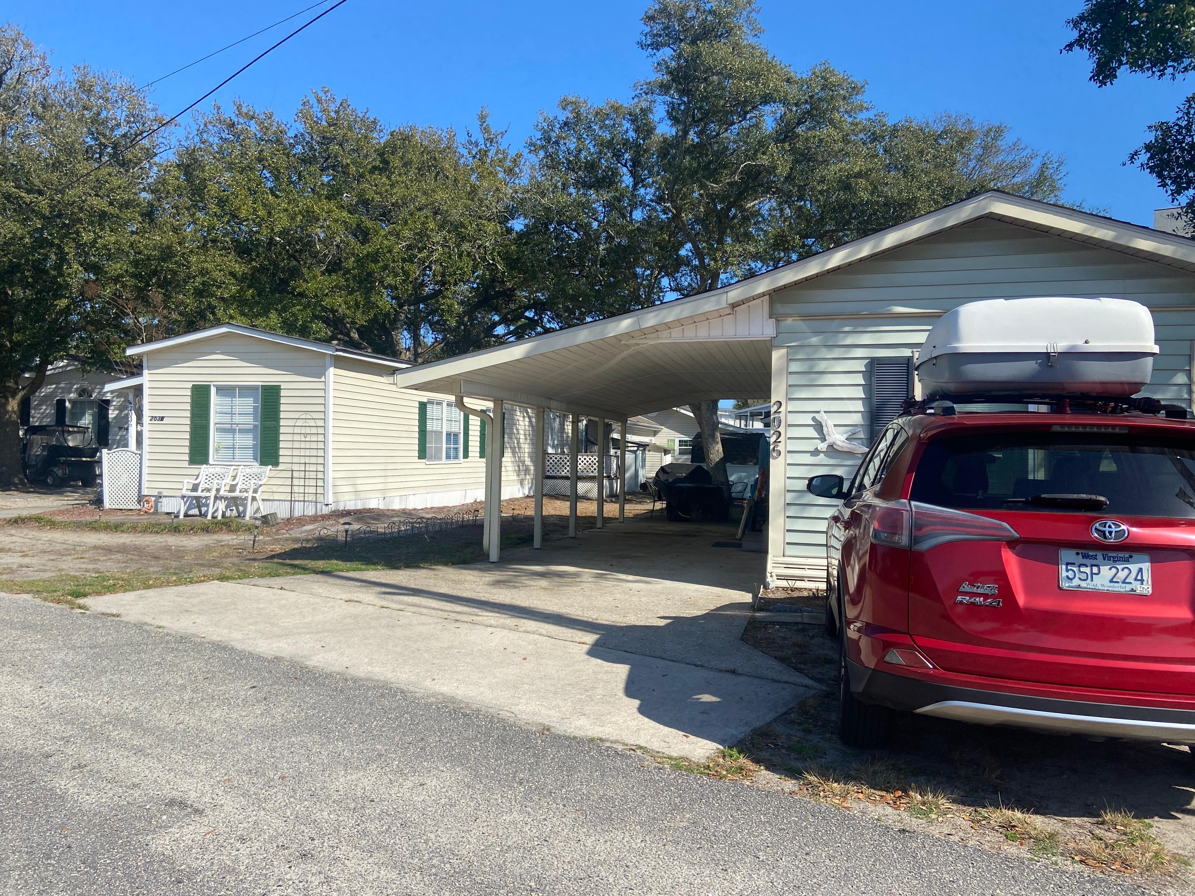 View of our rental… the carport is nice to ha e