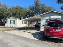 View of our rental… the carport is nice to ha e