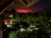 Volcano flare up as seen from our balcony!