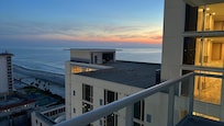 14th floor. Our room faced Daytona but was able to walk on patio and see the beach
