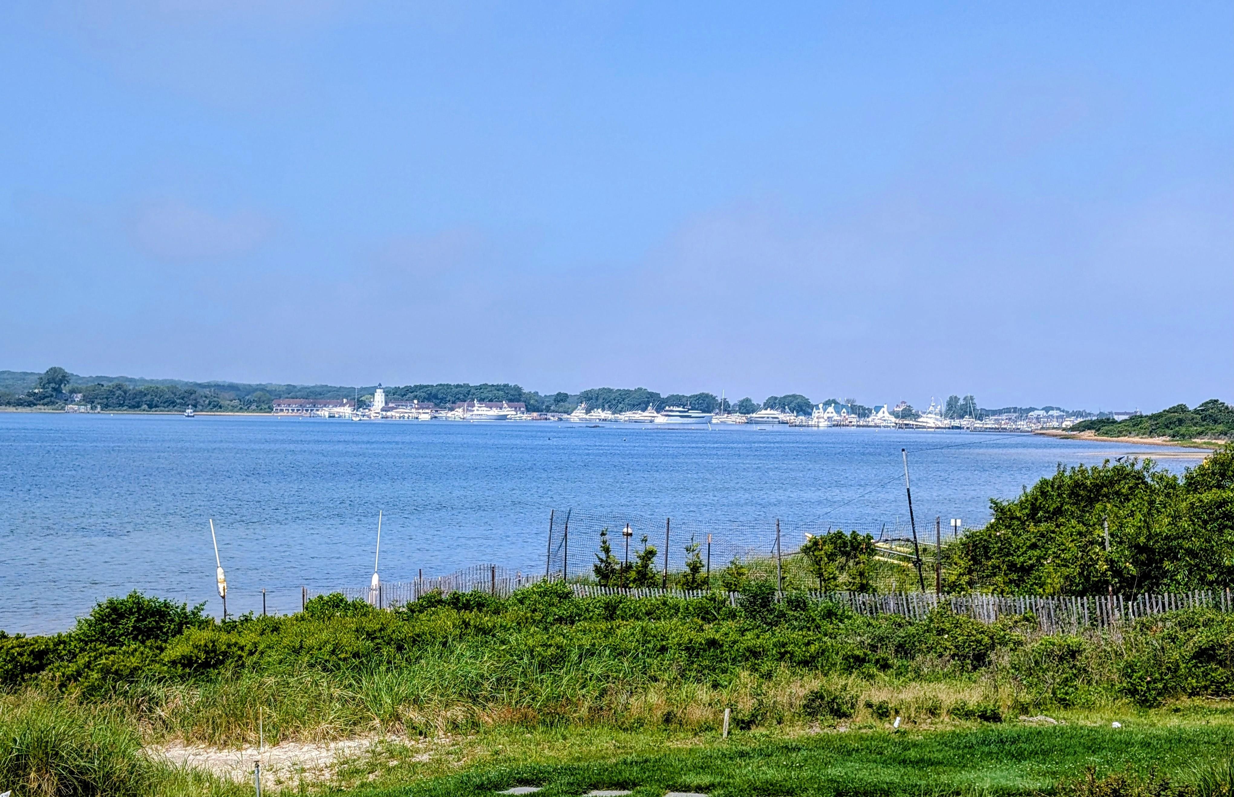 view across lake from deck