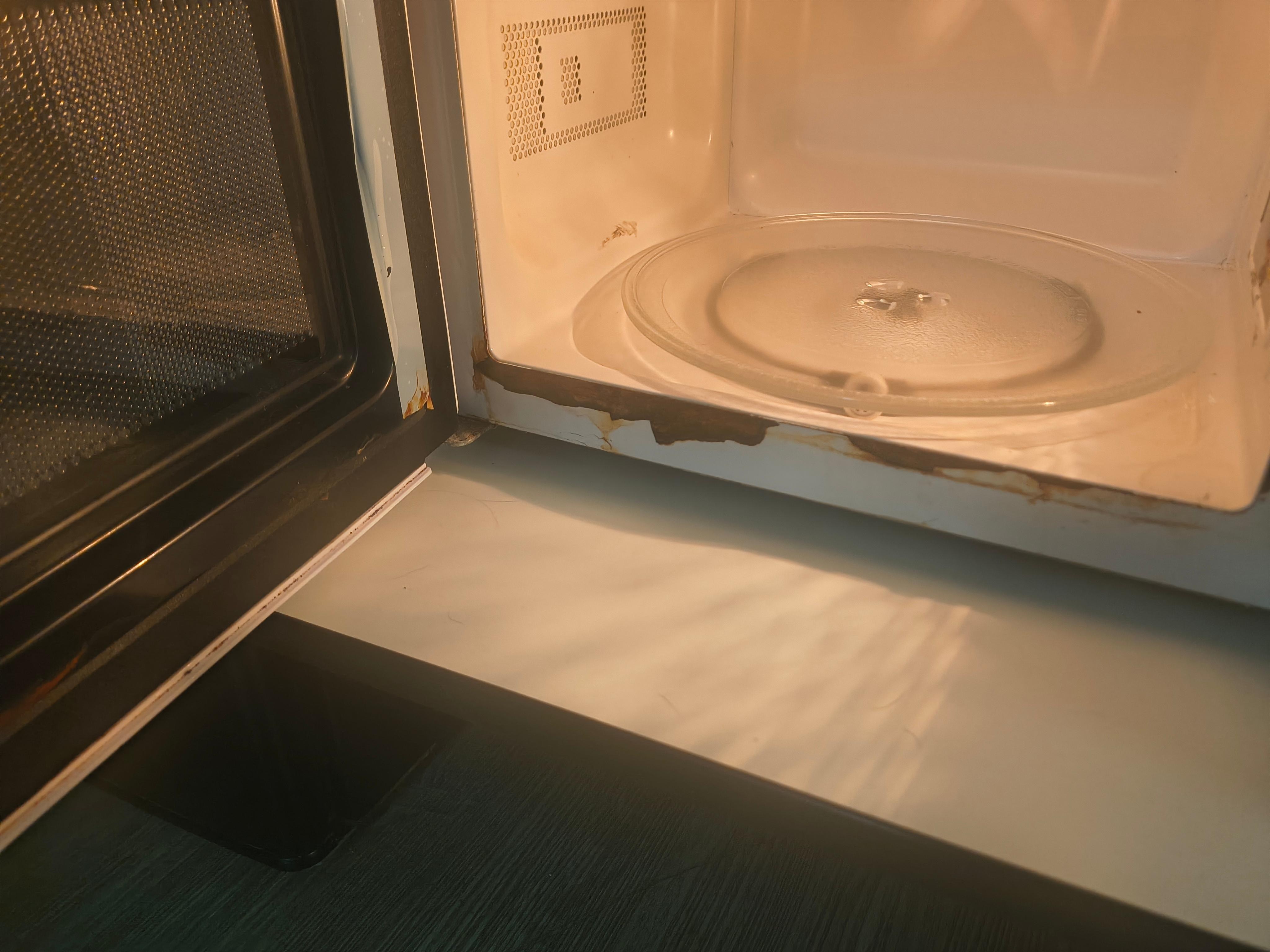 Inside of microwave 