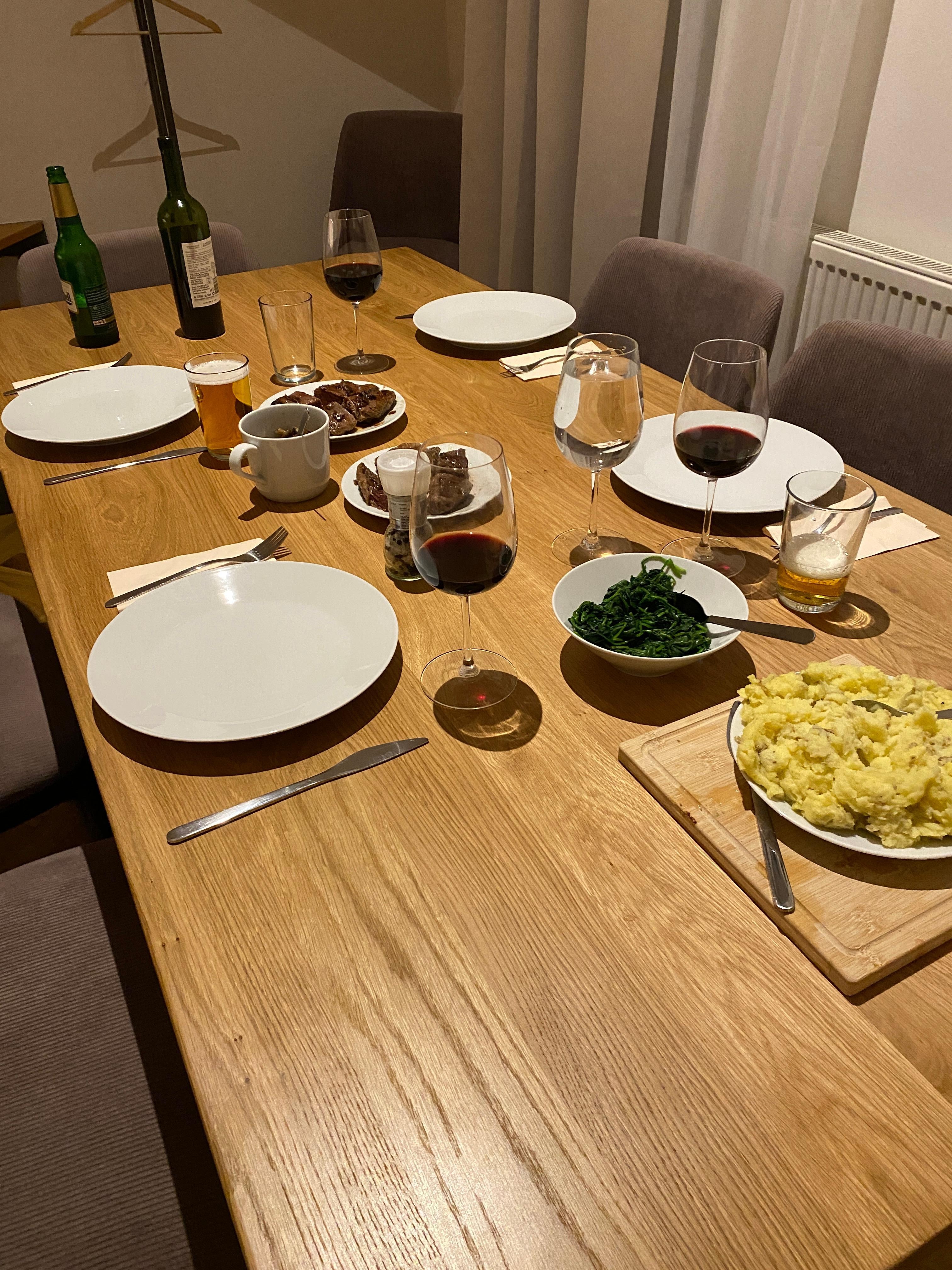 We cooked dinner one night.