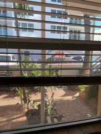 view from the only window in the living room