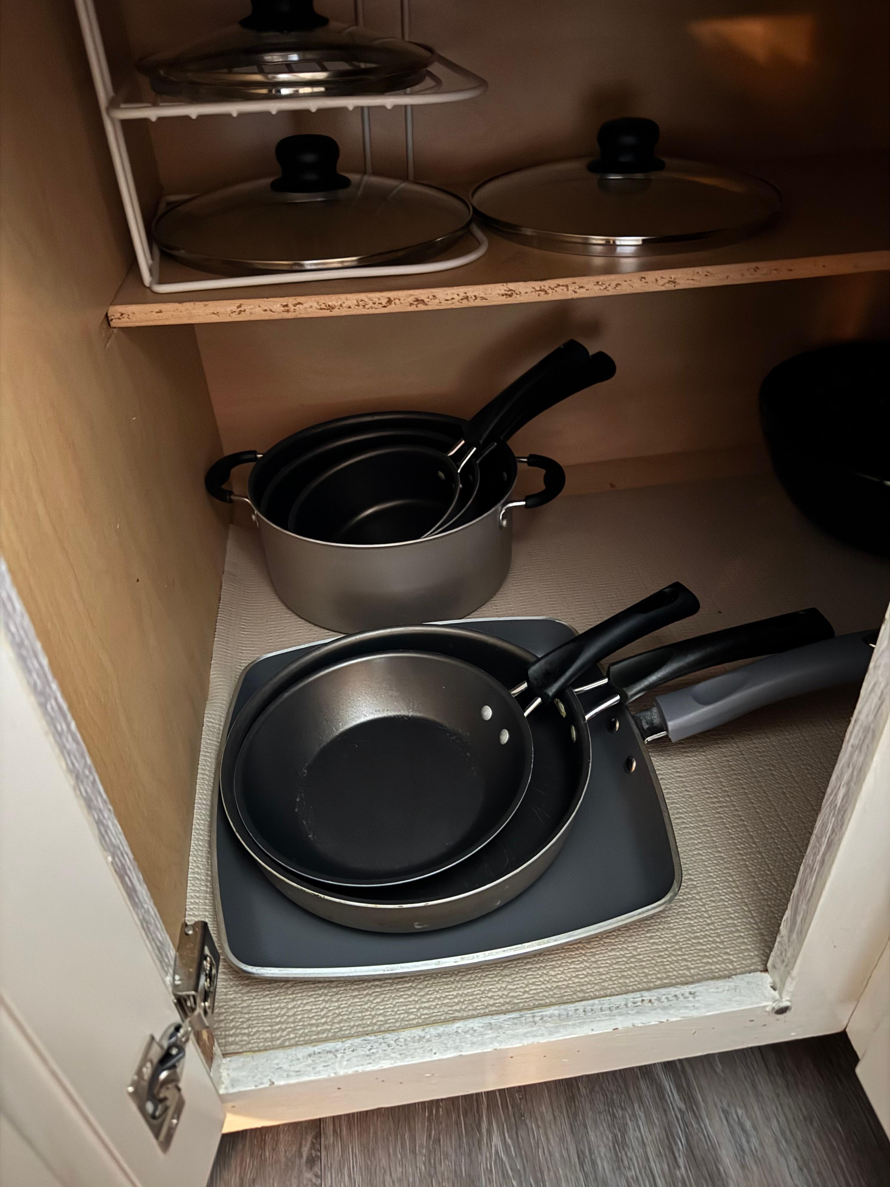 Plenty of pots and pans for meals at the house