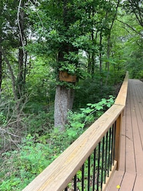 The Trex walkway was a little steep but totally manageable (even in the rain).