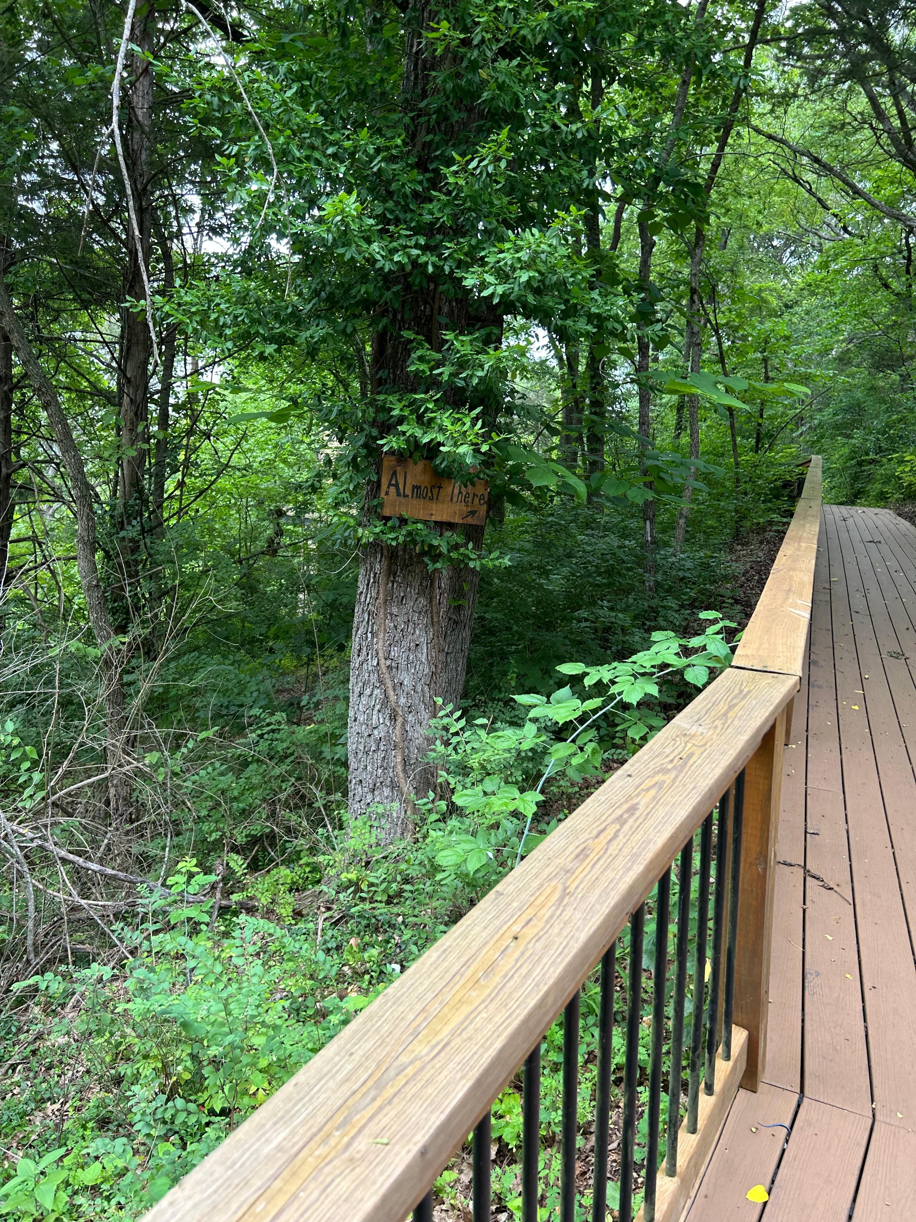 The Trex walkway was a little steep but totally manageable (even in the rain). 
