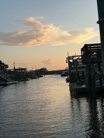 Beautiful sunset view from dock