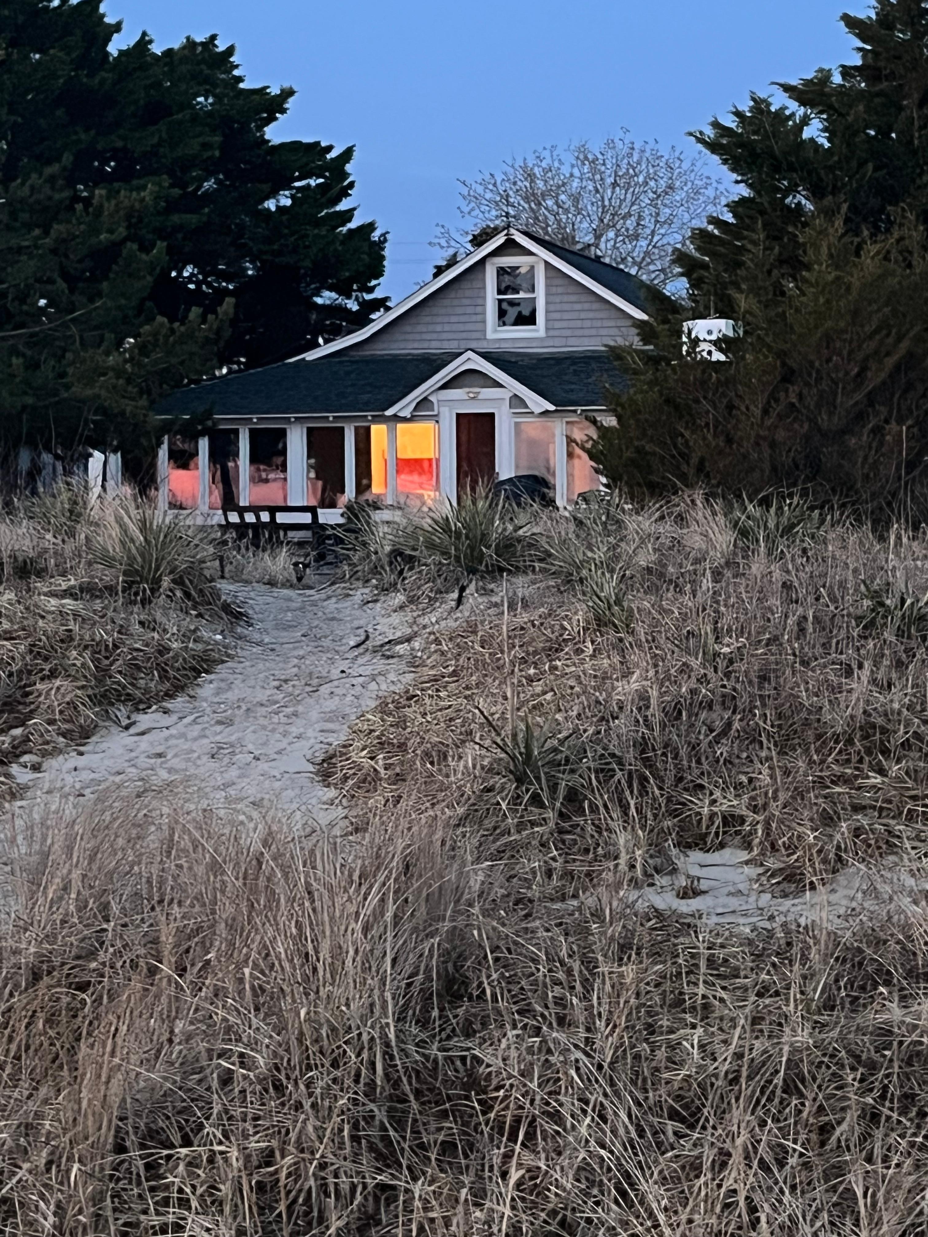 The view of the cottage from the Beach 
