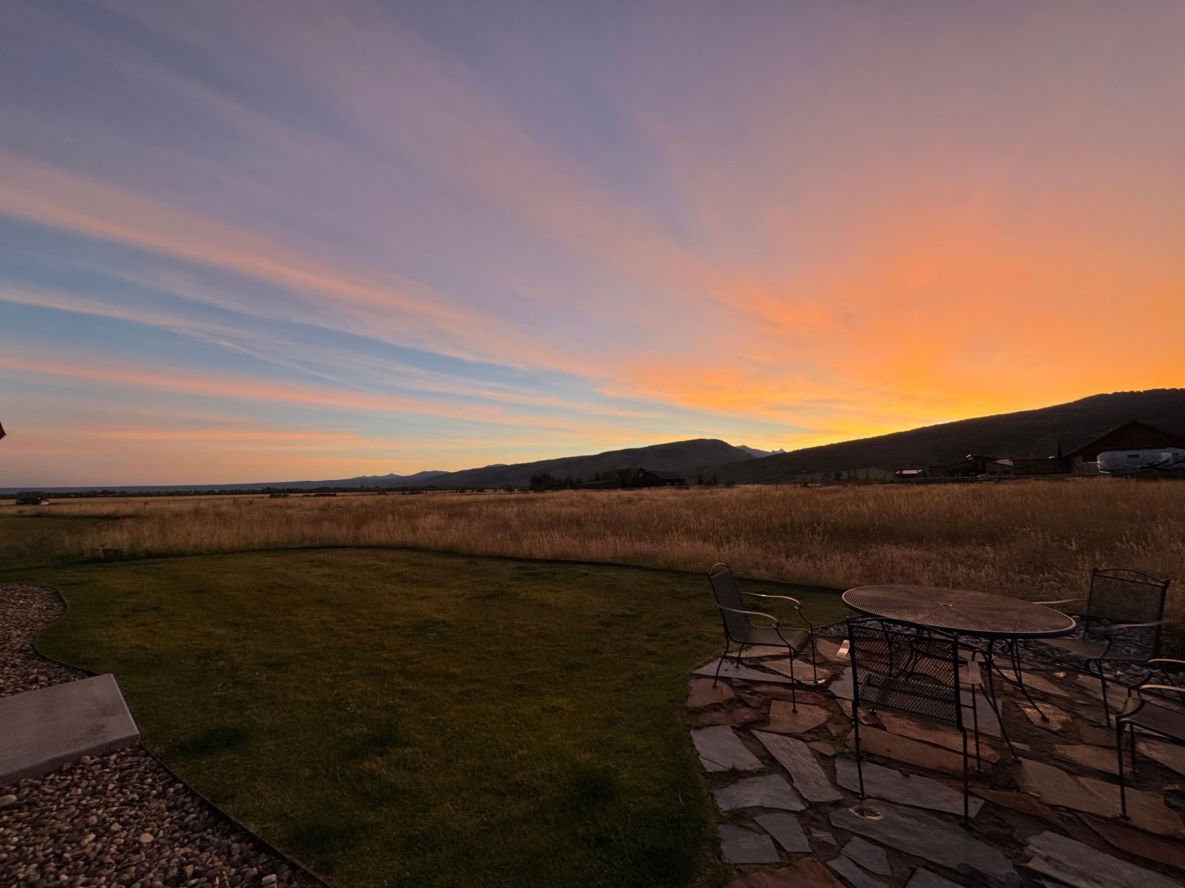 Sunrise from the back patio where we enjoyed breakfast 