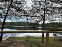 Looking out from the deck to the lake. Perfectly quiet time.