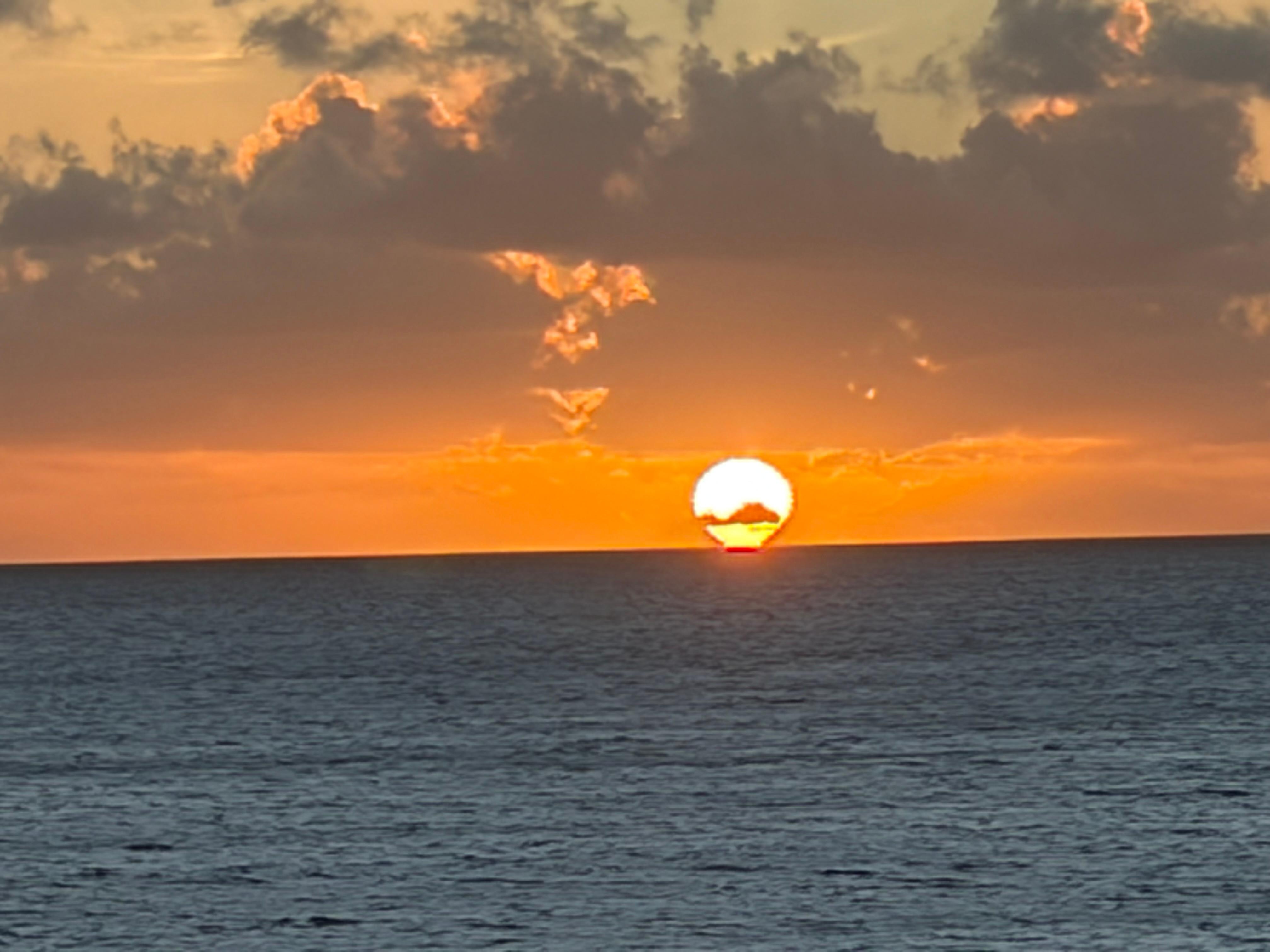 Sunrise on the back of the island