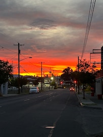 A fiery sunsetoutside our door