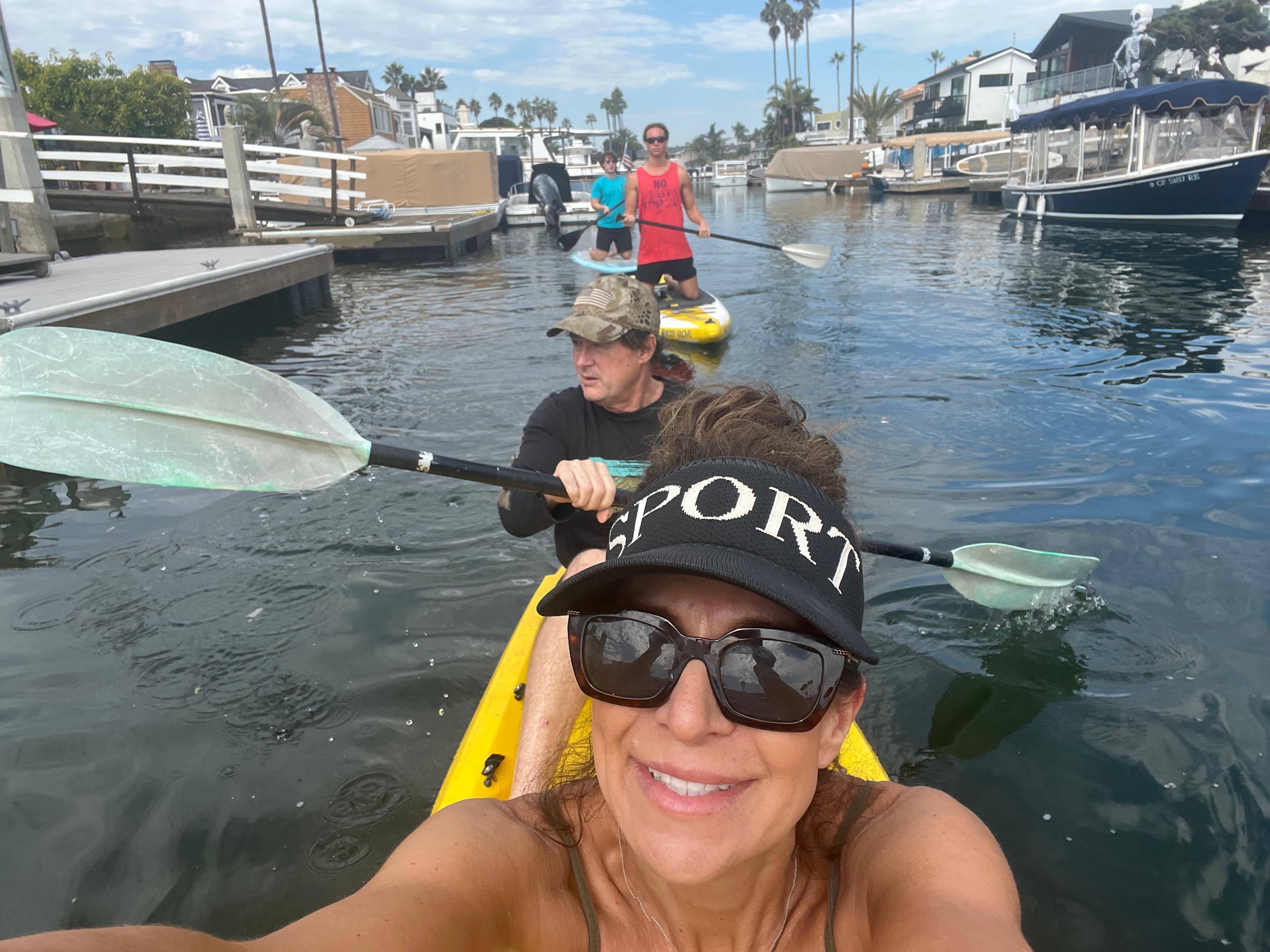 Kayaking and paddle boarding with the family great to do that right before going to the beach