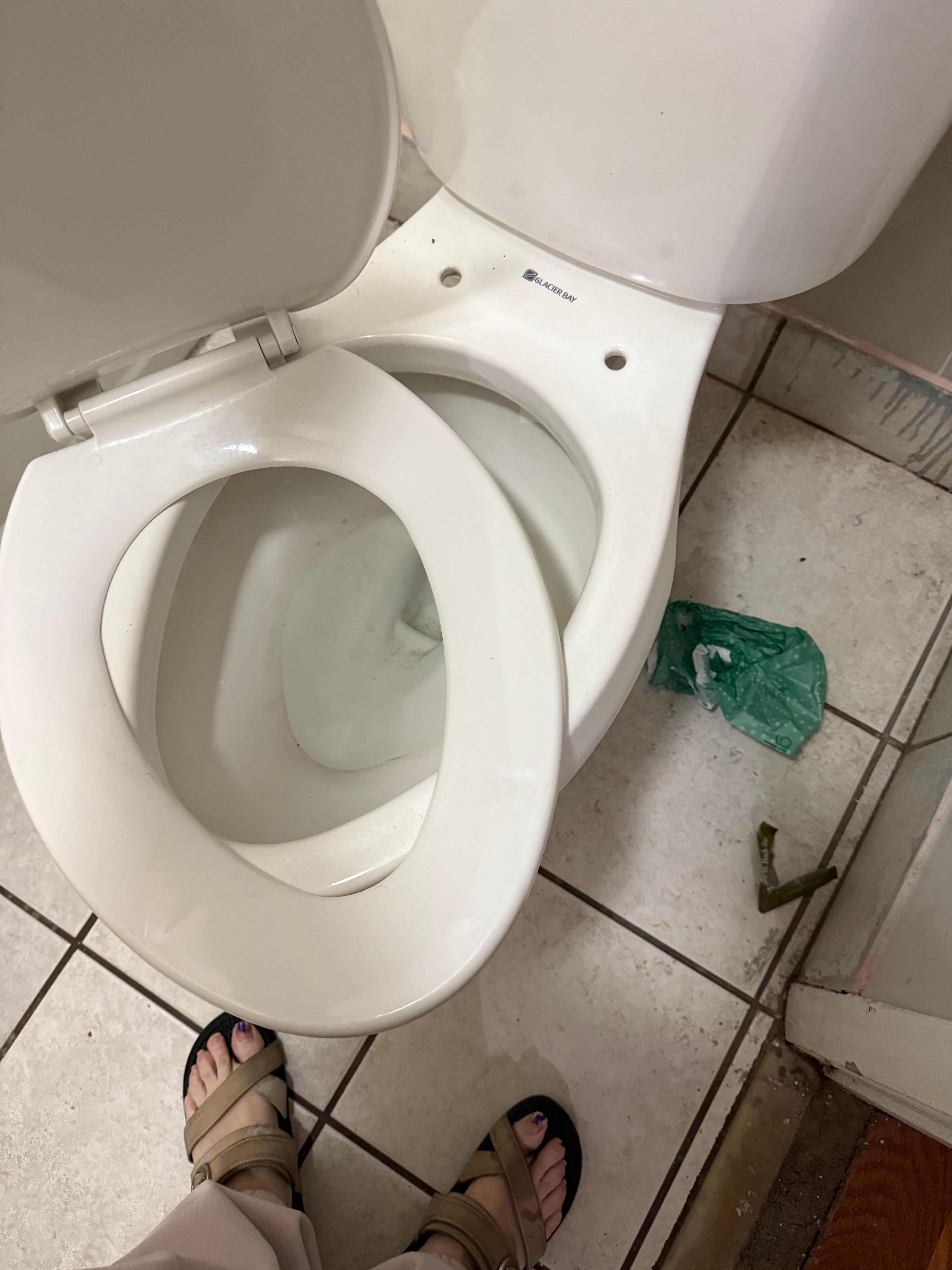 Broken toilet seat 