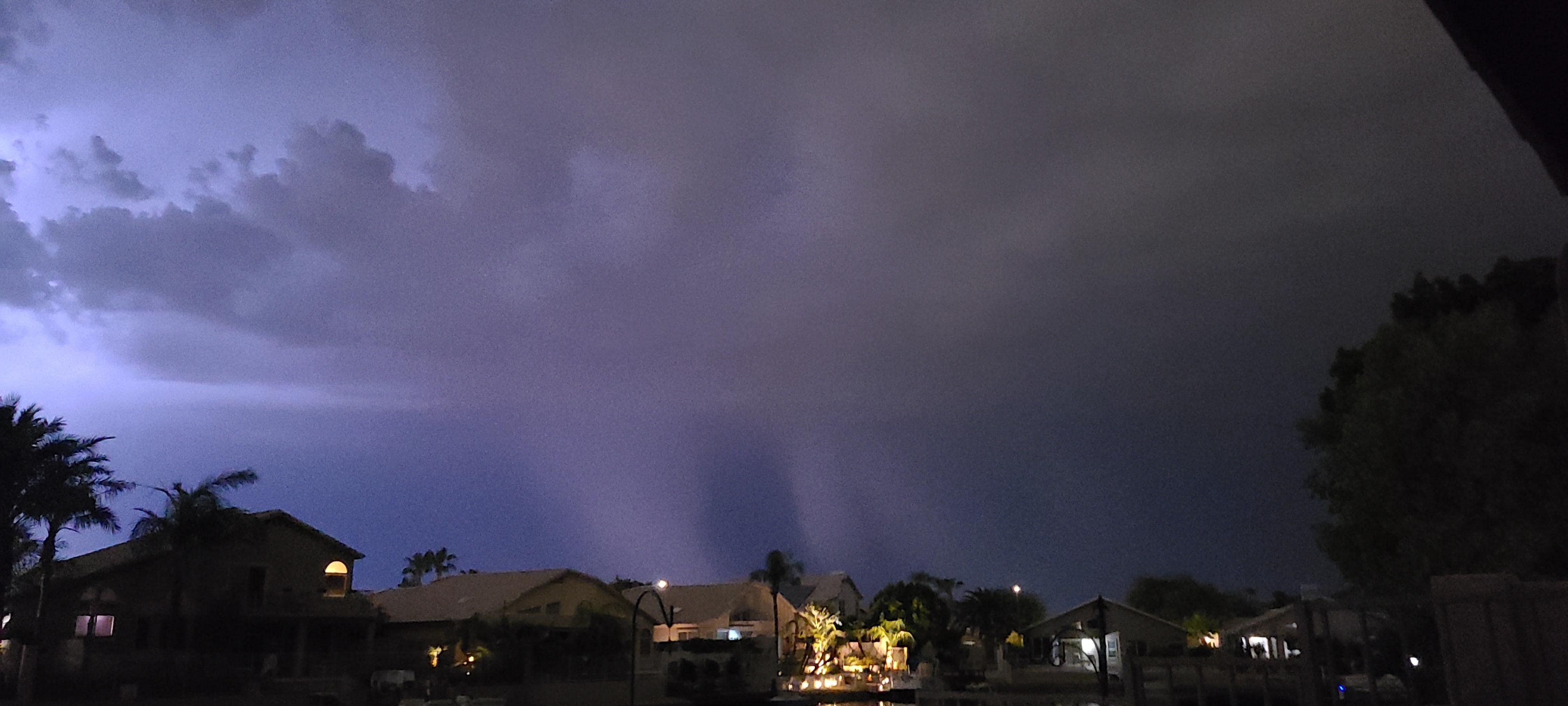 Lighting storm rolling through.