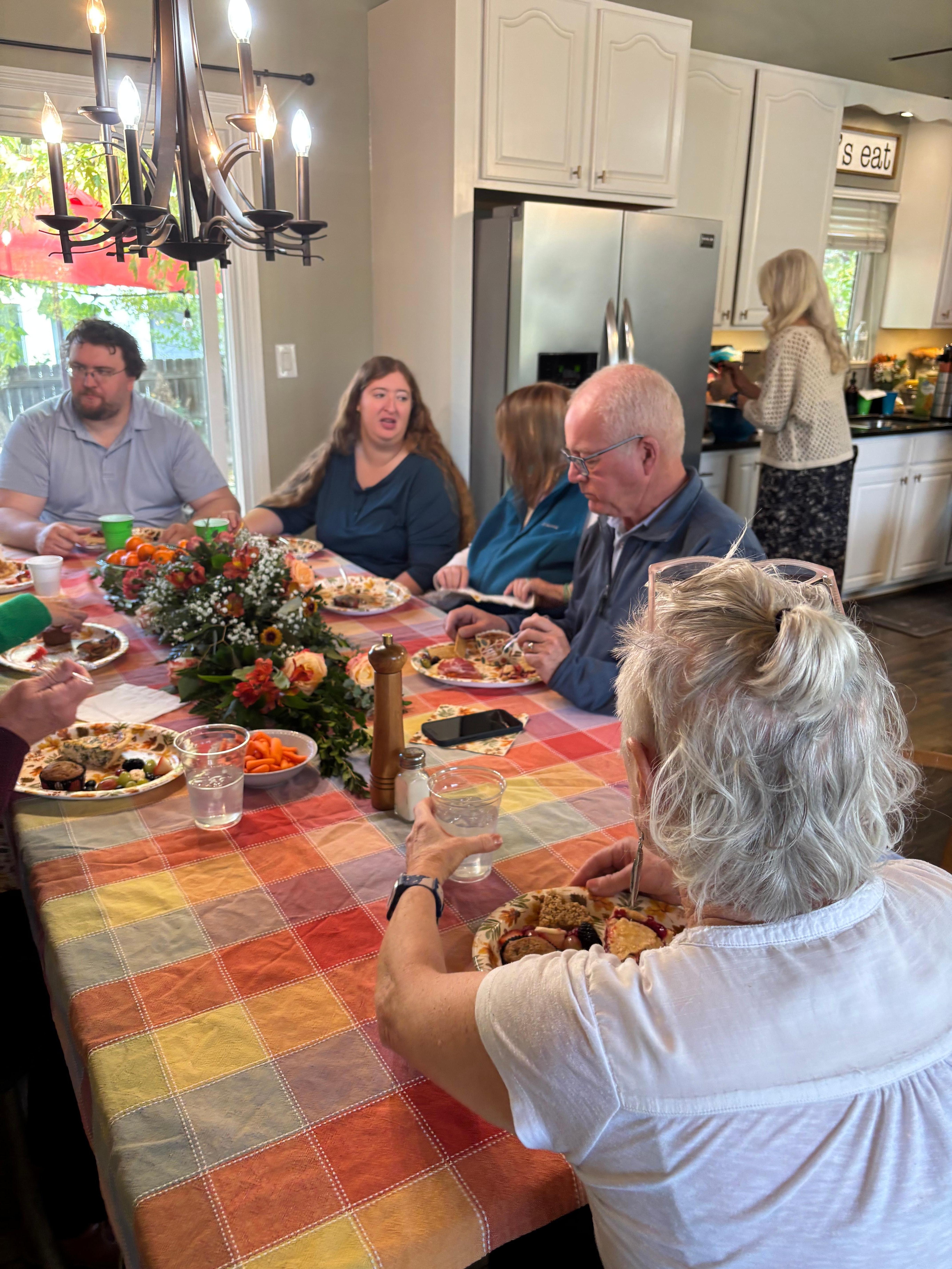 Enjoying a Post Wedding brunch as travelers dropped by on their way to airport. 