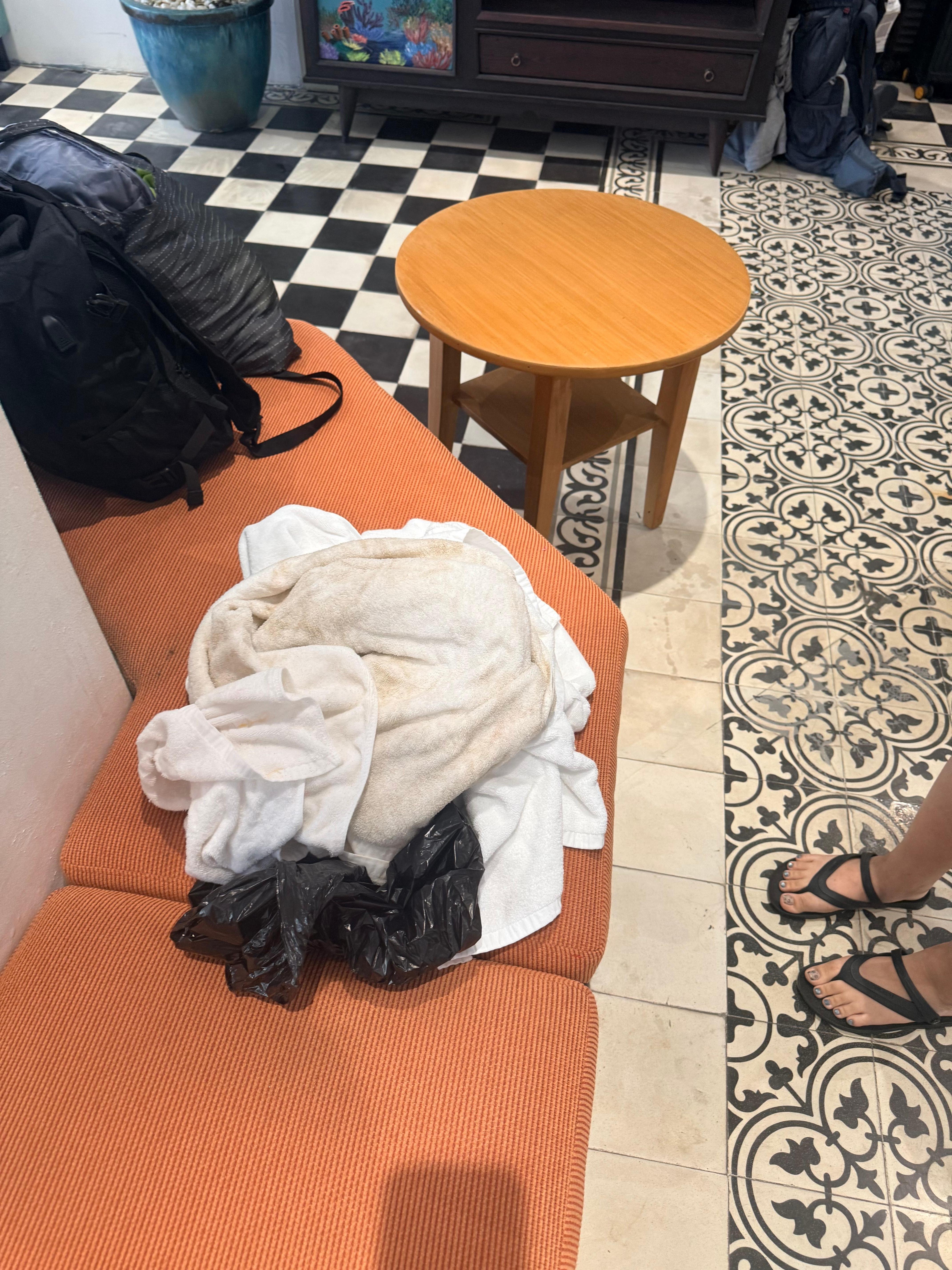 Wanted us to buy the towels because we used it on our face and body and beach 