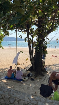 The beach and sea are beautiful
