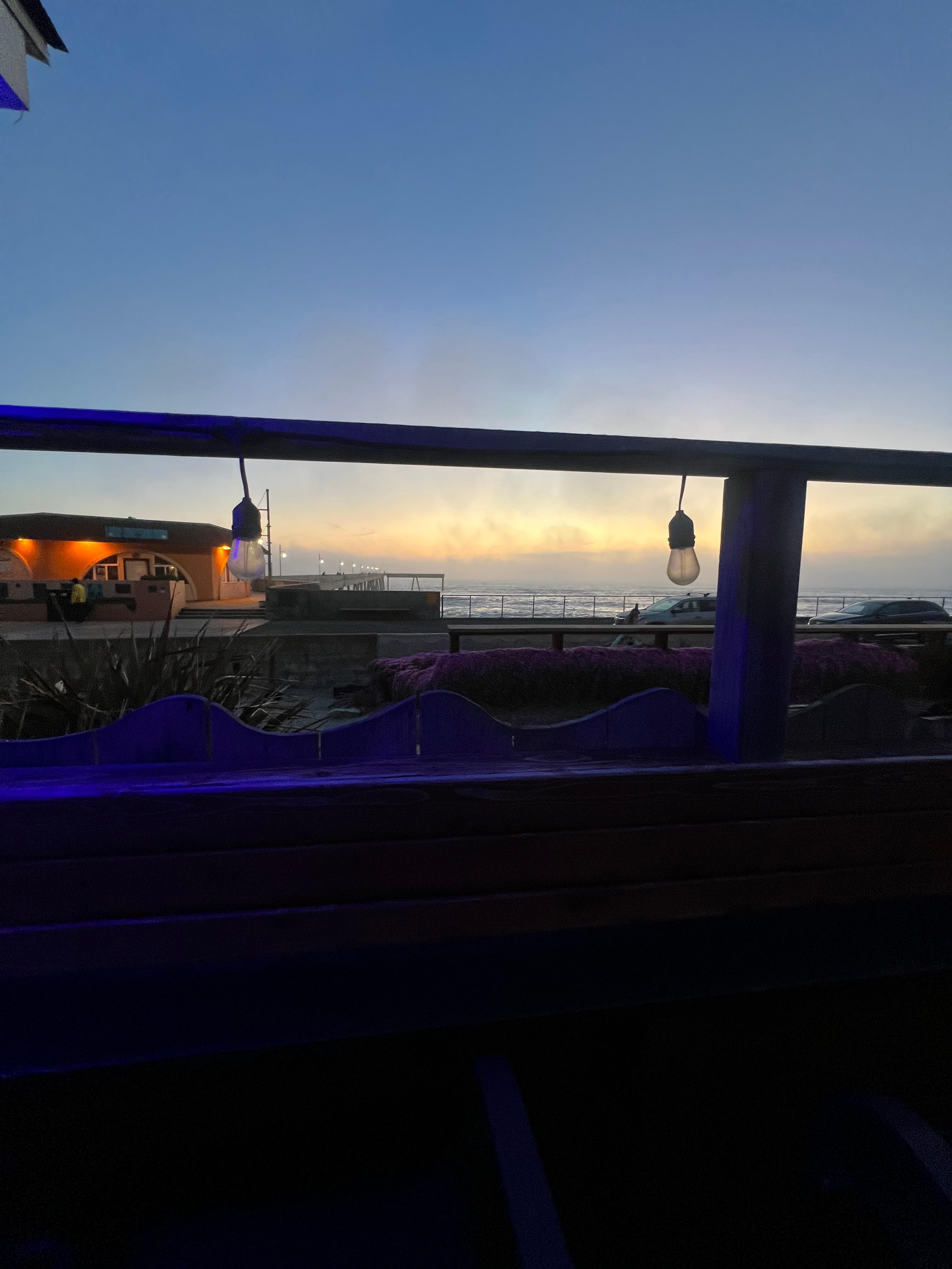 Back patio view of the pier. 