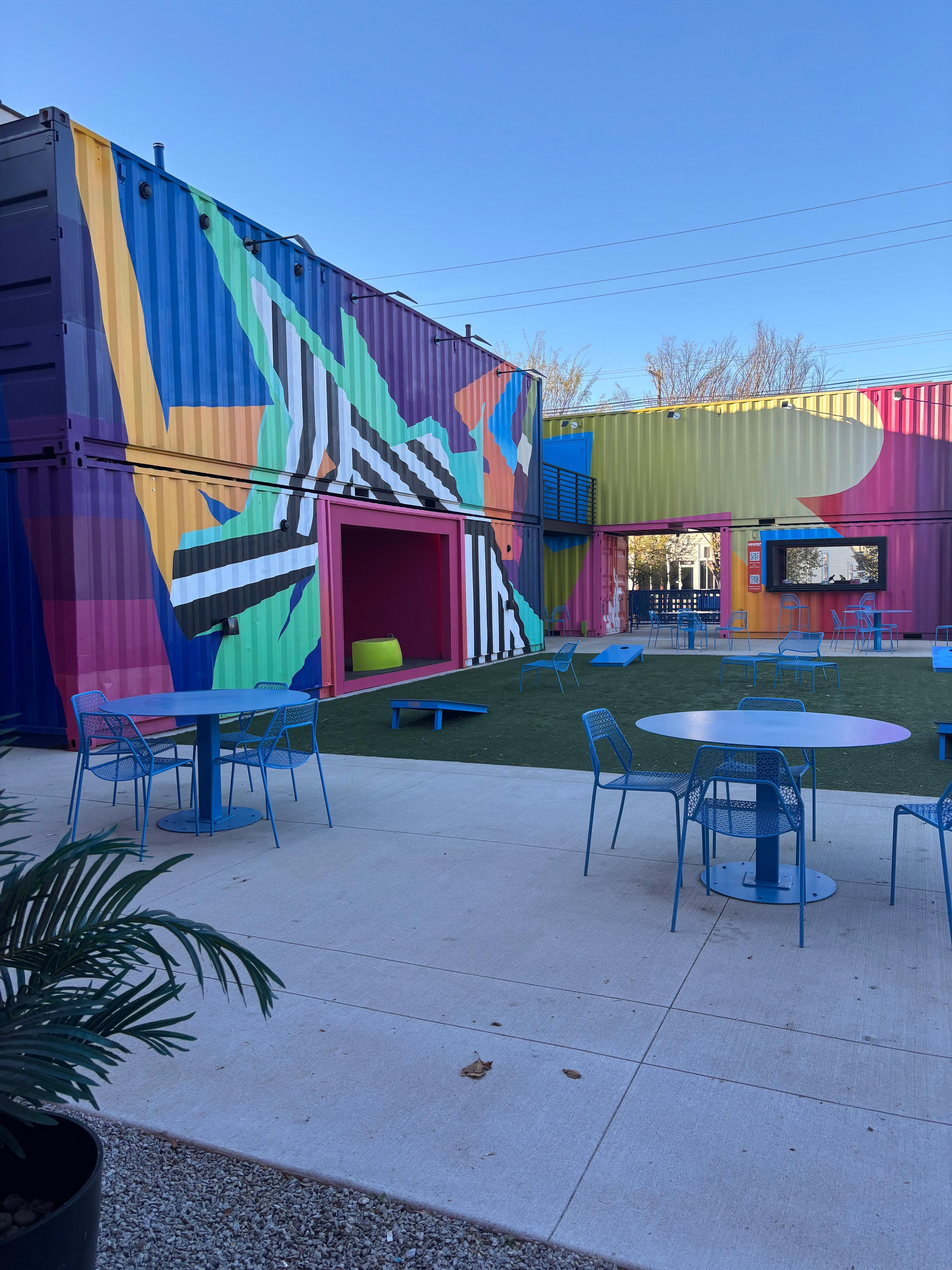 Courtyard adjacent to hotel and nightclub. Literally two steps out of our door