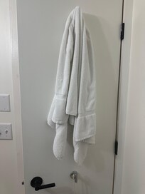 Someone’s wet towel left upon arrival.