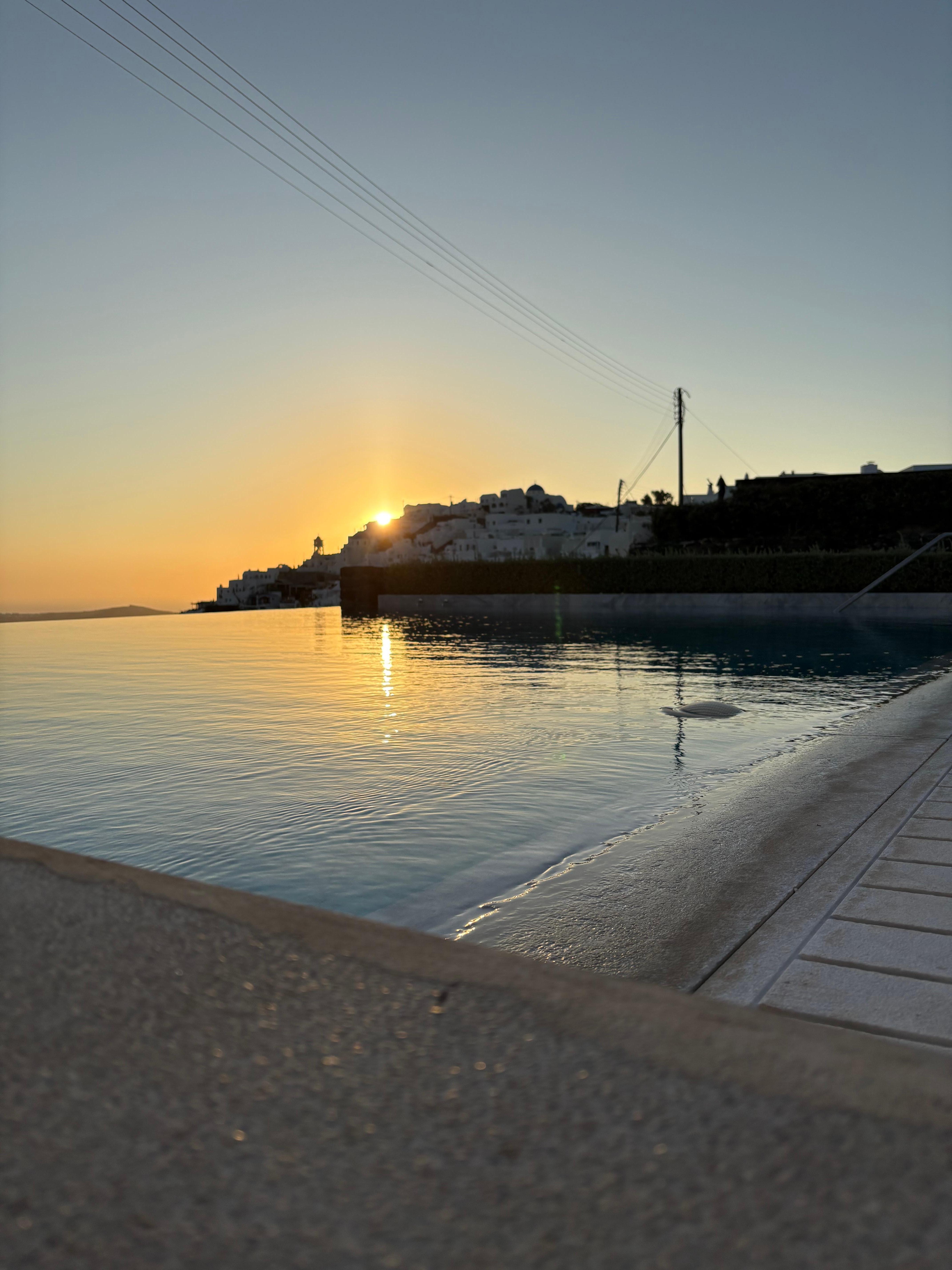Pool at sunset.
