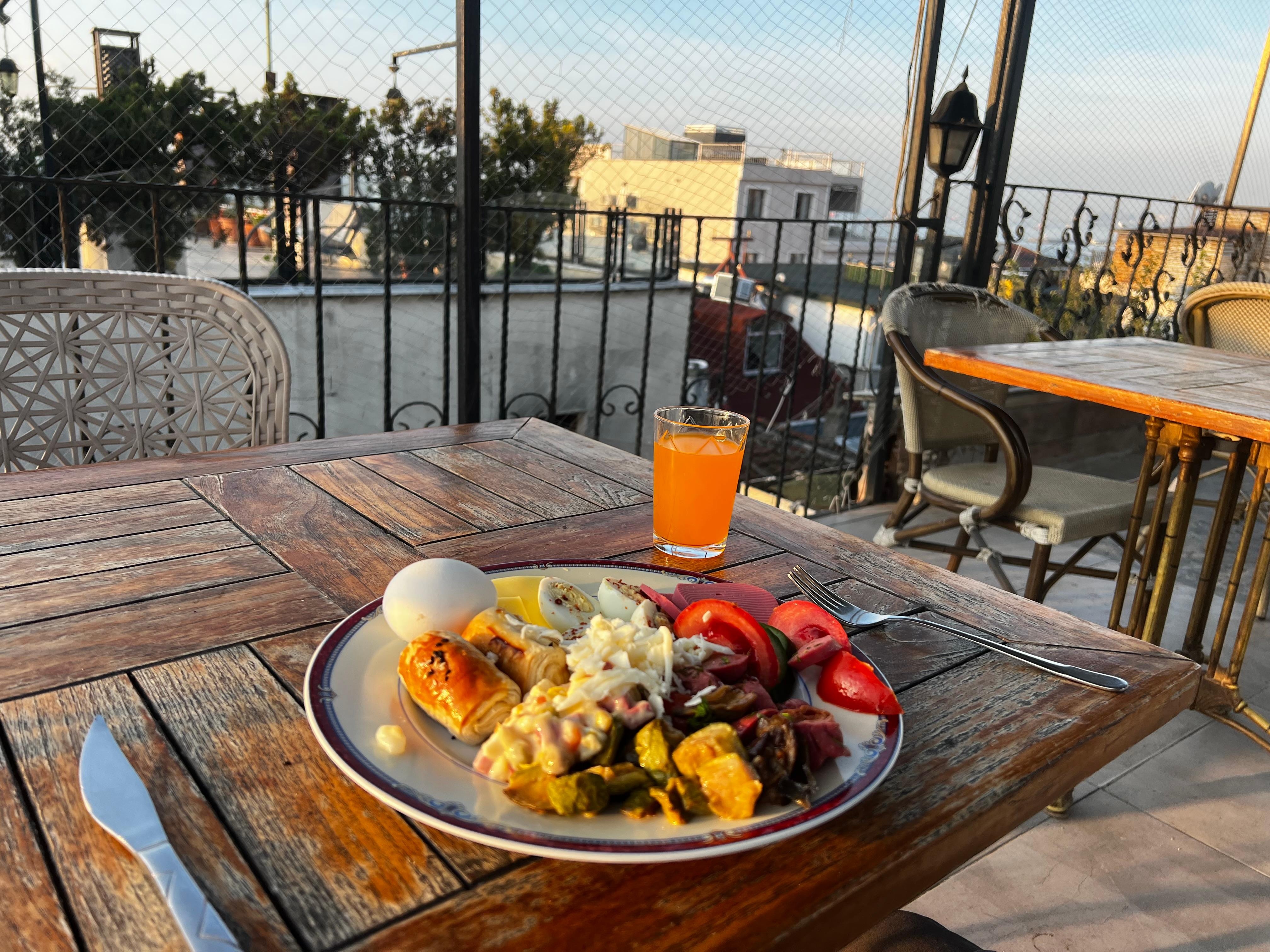 Turkish breakfast on the rooftop