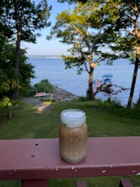 Homemade Pumpkin Spice Latte and a beautiful morning view.